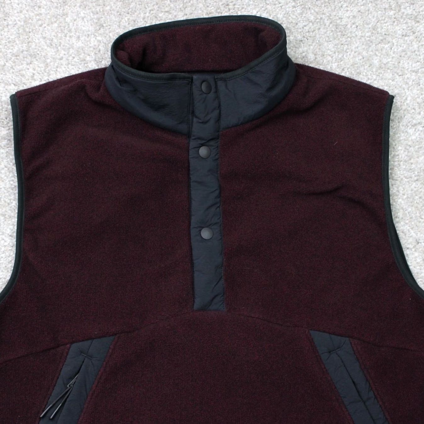 Vintage Hill City Vest Mens Medium Burgundy Fleece Zip Pockets Casual T Snap Pullover Size US M / EU 48-50 / 2 - 3 Thumbnail
