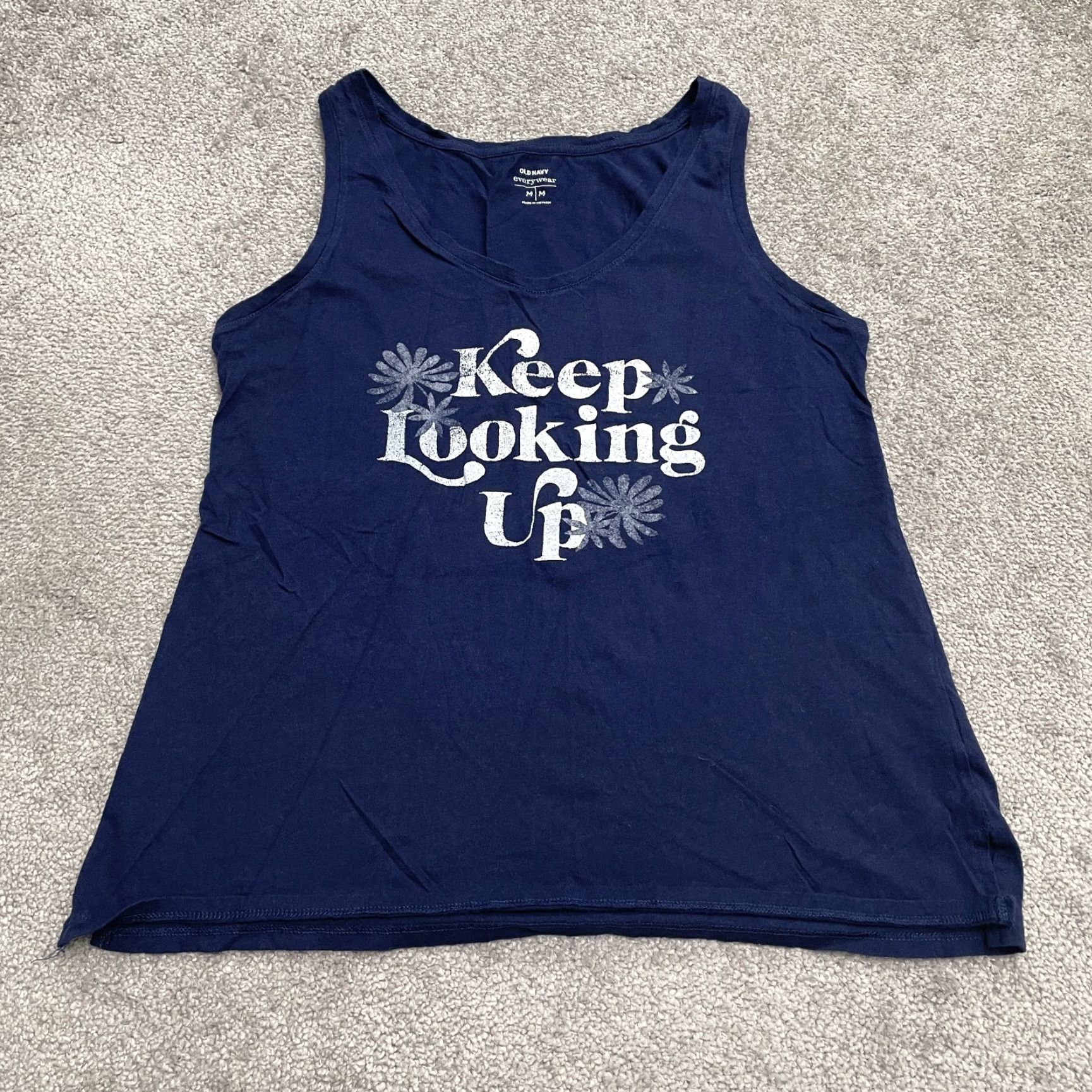 Old Navy Old Navy Tank Top Womens M Navy Blue 100% Cotton Casual Sleeveless Strappy Sleeve Basic Regular Fit Size M / US 6-8 / IT 42-44 - 2 Thumbnail