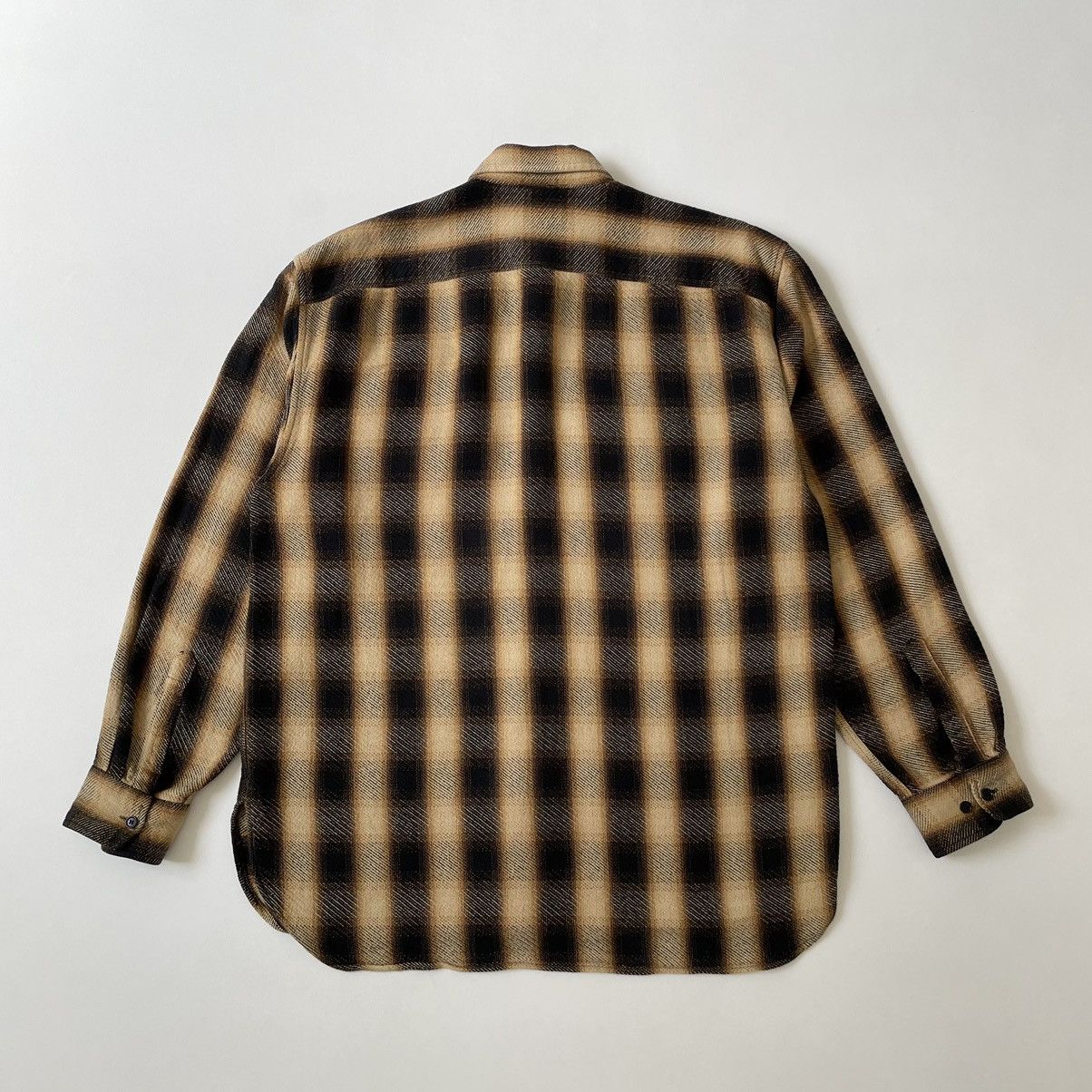 Dries Van Noten Brown Ombre Check Flannel Utility Shirt Size US XL / EU 56 / 4 - 10 Thumbnail