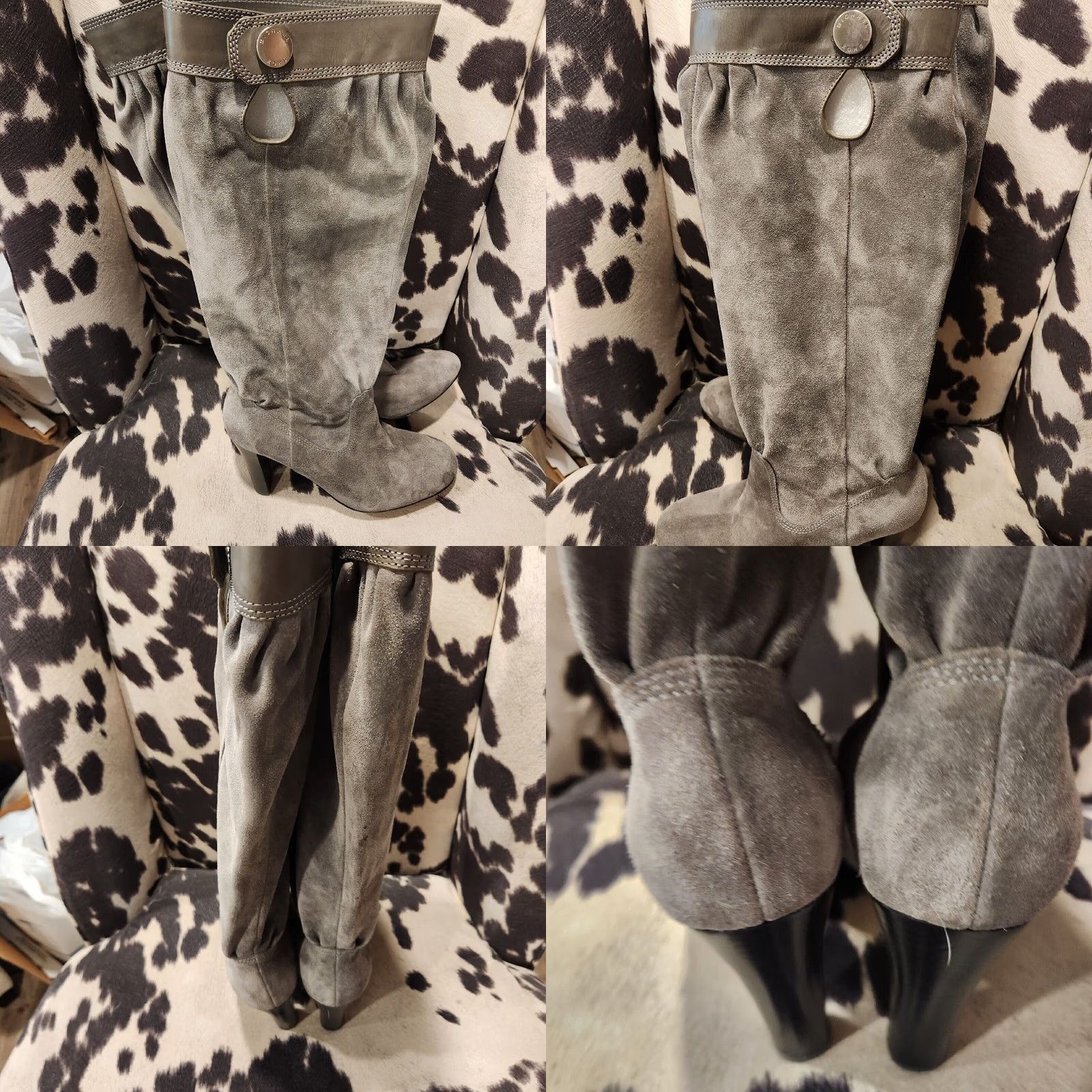 Michael Kors Michael Kors Gray Suede Slouchy Knee High Boots Side Zip Block Heel Womens 9 M Size US 9 / IT 39 - 8 Thumbnail