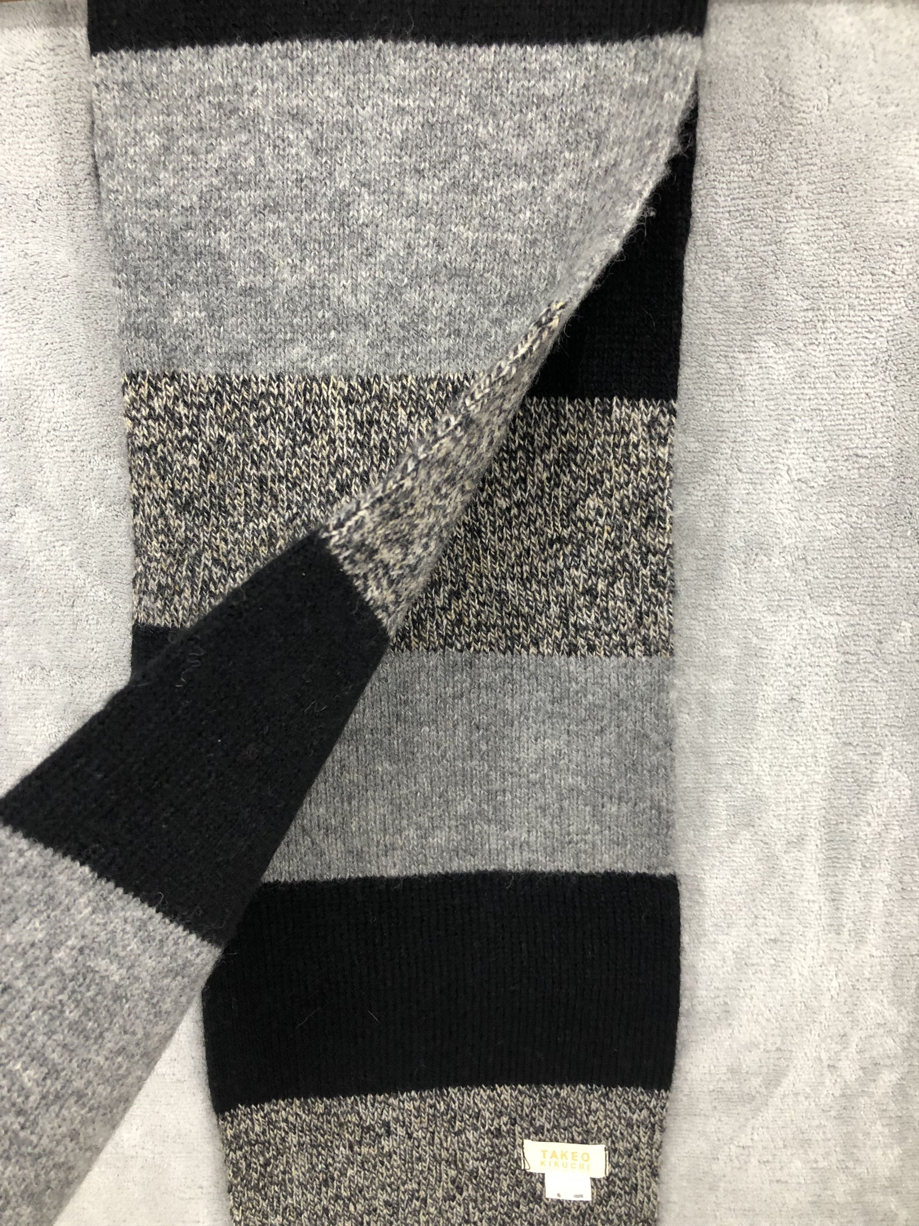 Japanese Brand × Takeo Kikuchi Takeo Kikuchi Striped Scarf Muffler Neck scarf Size ONE SIZE - 5 Thumbnail