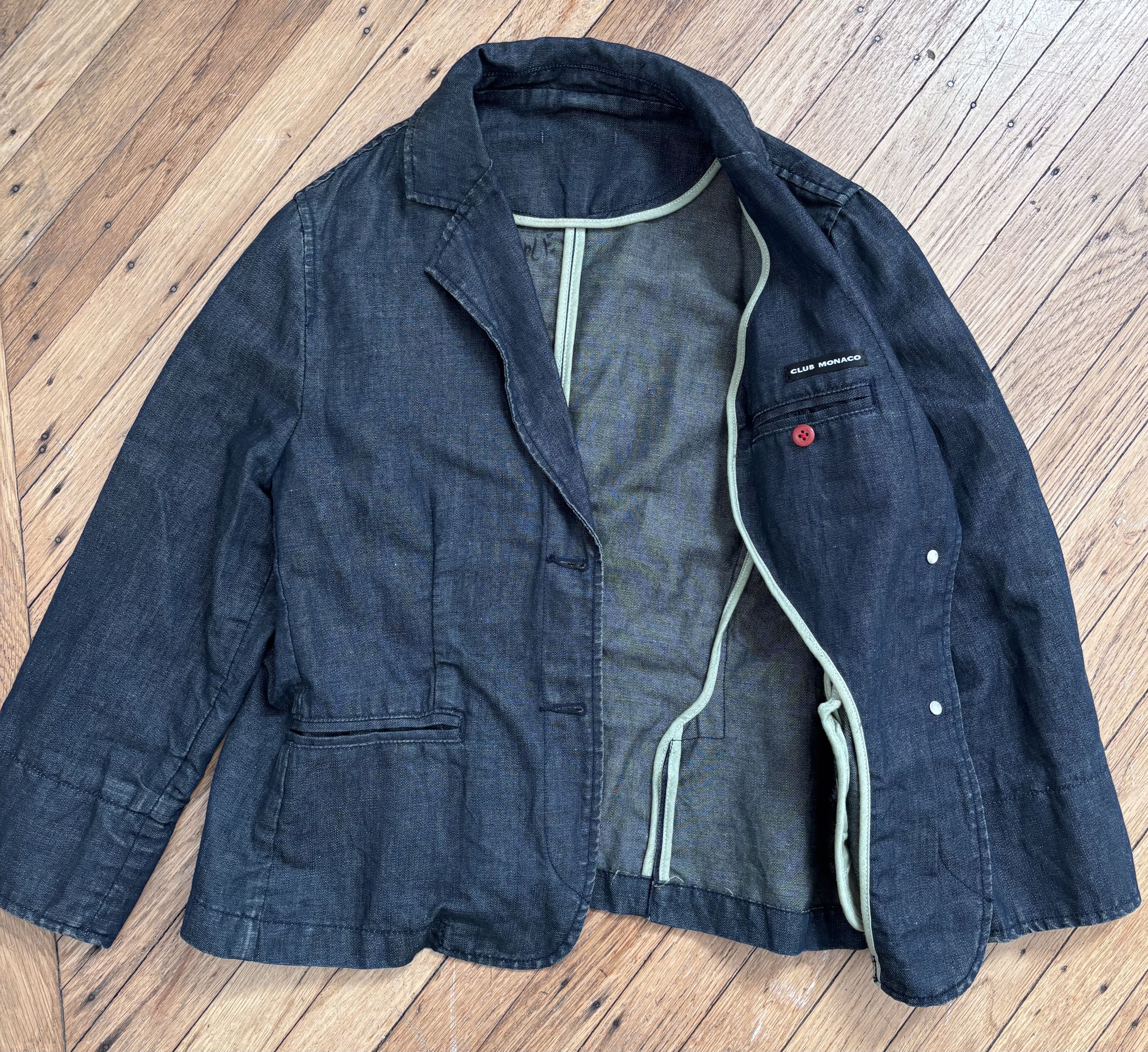 Club Monaco Vintage Denim Blazer with Detailing Size S / US 4 / IT 40 - 4 Thumbnail