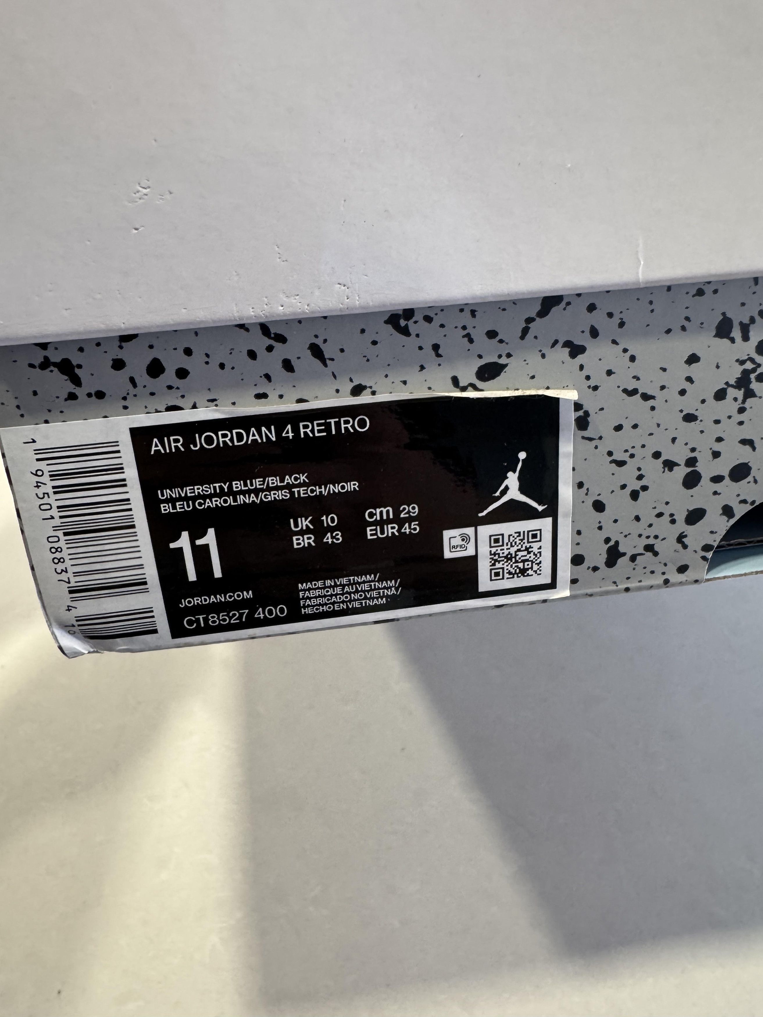 Jordan Brand Jordan 4 Retro University Blue Size US 11 / EU 44 - 8 Thumbnail