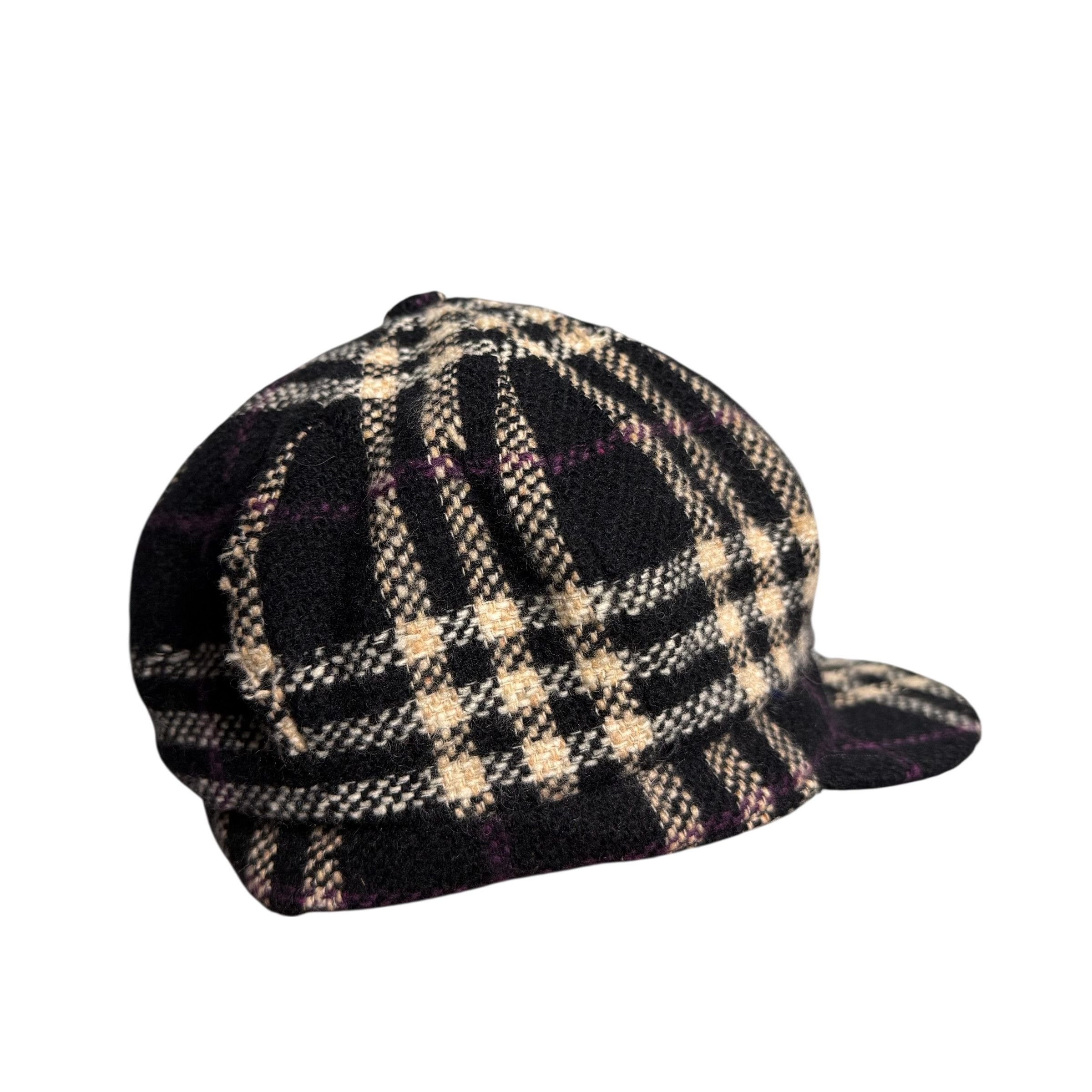 Burberry 🔥RARE🔥Vintage Burberry London Tweed Plaid Newboys Cap Size ONE SIZE - 4 Thumbnail