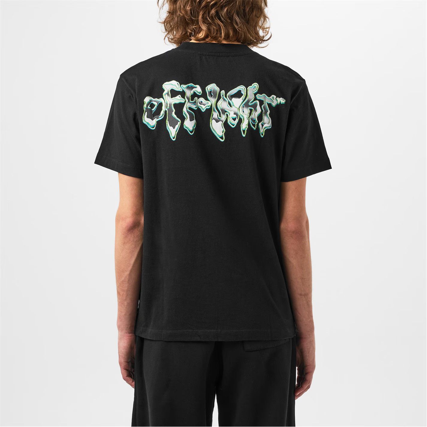 Off-White o1g2r1mq0226 Liquid T-Shirt Printed Logo Motif In Black Size US XXS / EU 40 - 3 Thumbnail