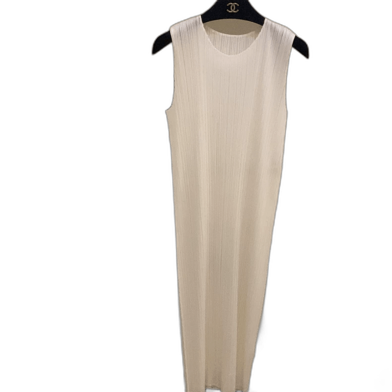 Issey Miyake Issey Miyake White Pleated Dress 114CM Size ONE SIZE - 1 Thumbnail