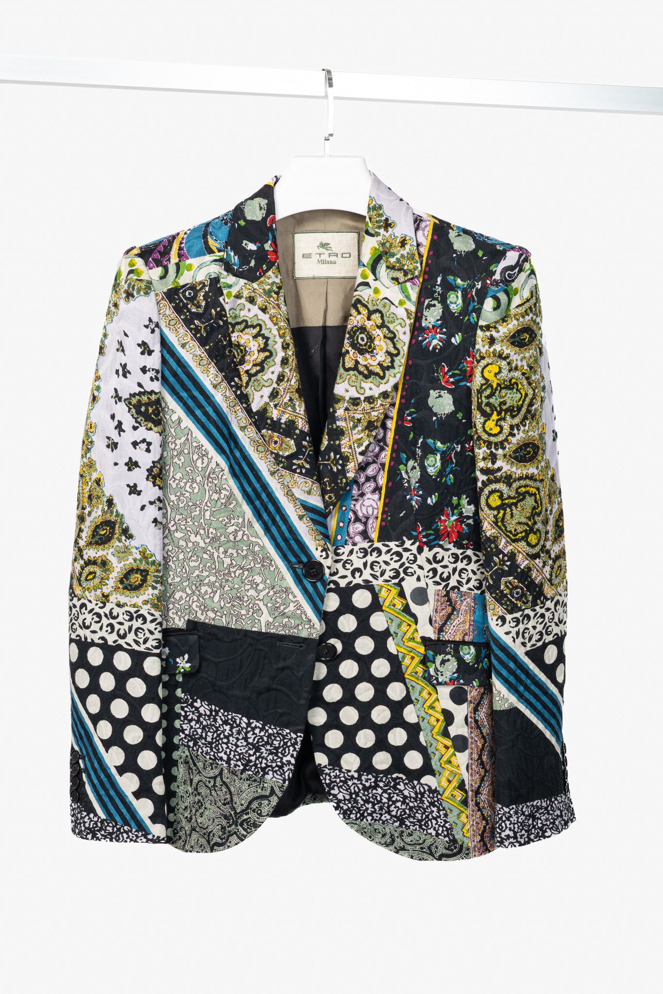Etro Etro Multicolour Mixed-Print Textured Cotton Blazer Size M / US 6-8 / IT 42-44 - 1 Thumbnail