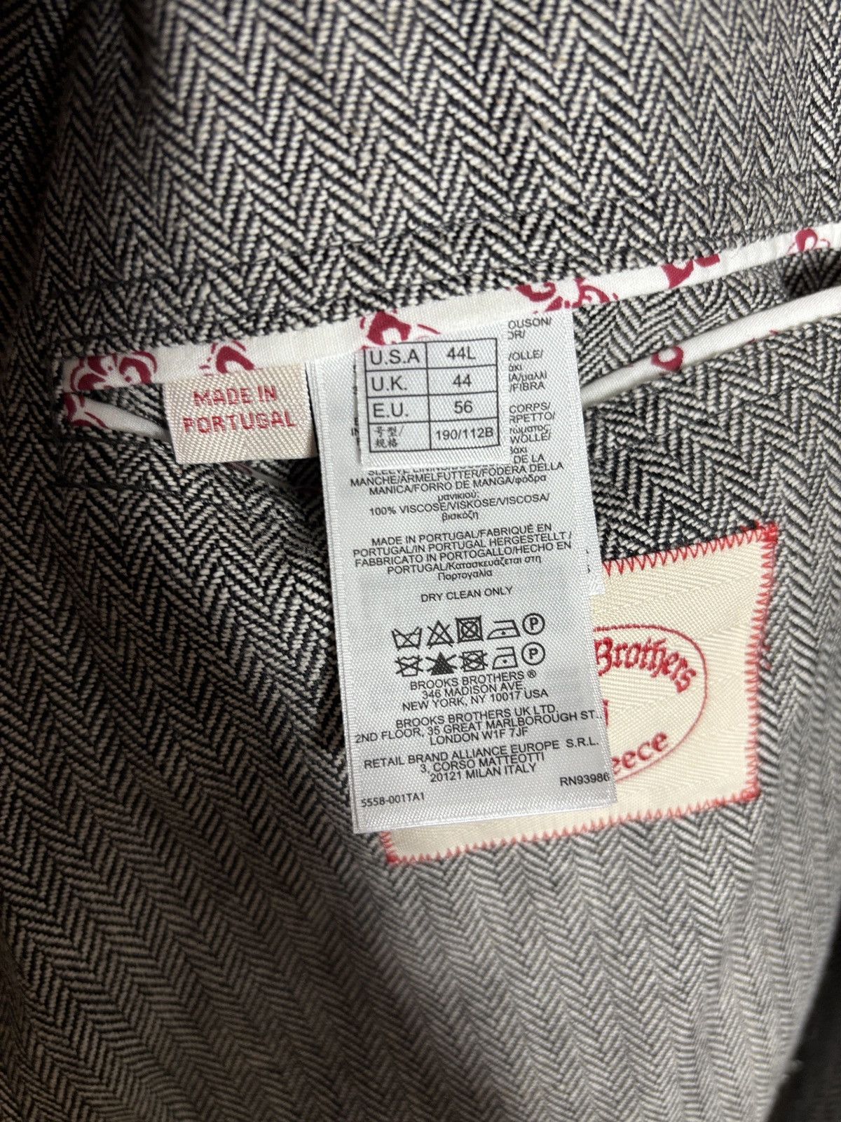 Brooks Brothers Brooks Brothers Red Fleece Grey Herringbone Blazer 44L Size 44L - 4 Thumbnail