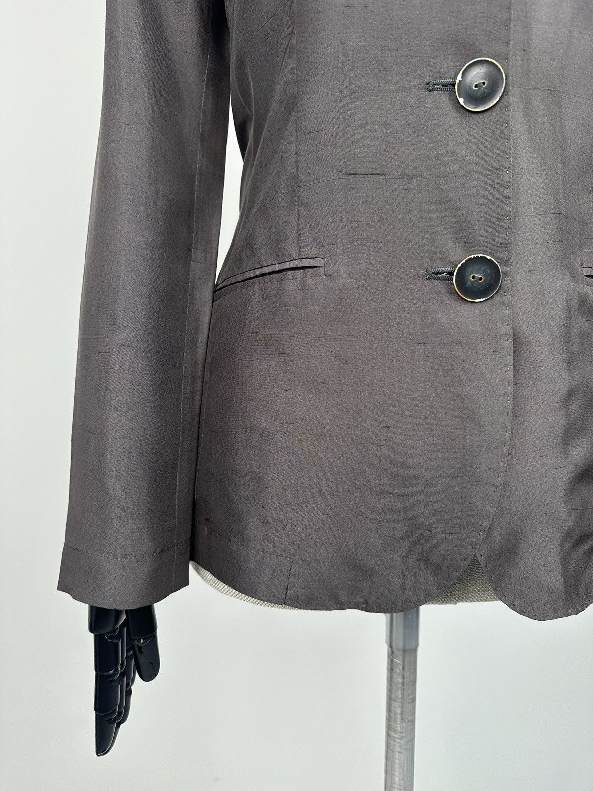 Etro ETRO Milano 100% Silk Dark Gray Blazer Jacket Women’s sz 42 Size M / US 6-8 / IT 42-44 - 9 Thumbnail