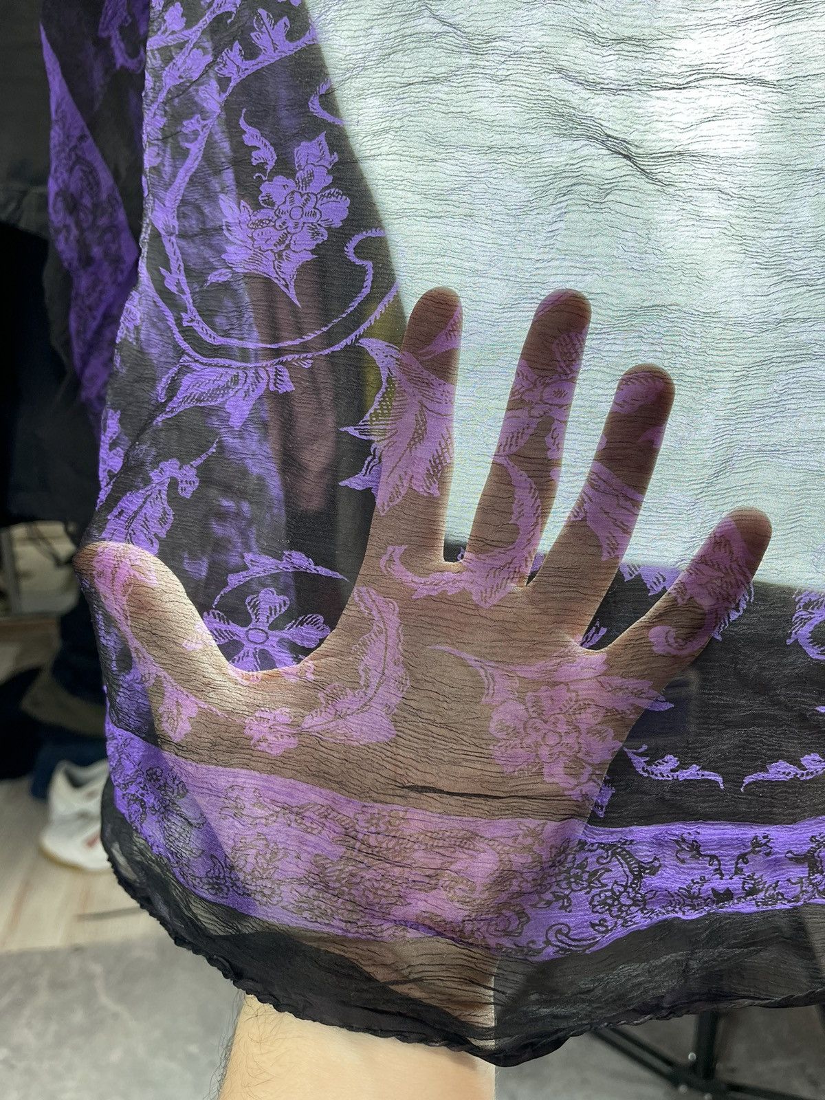 Vintage Luxury silk scarf💜 Size ONE SIZE - 3 Thumbnail
