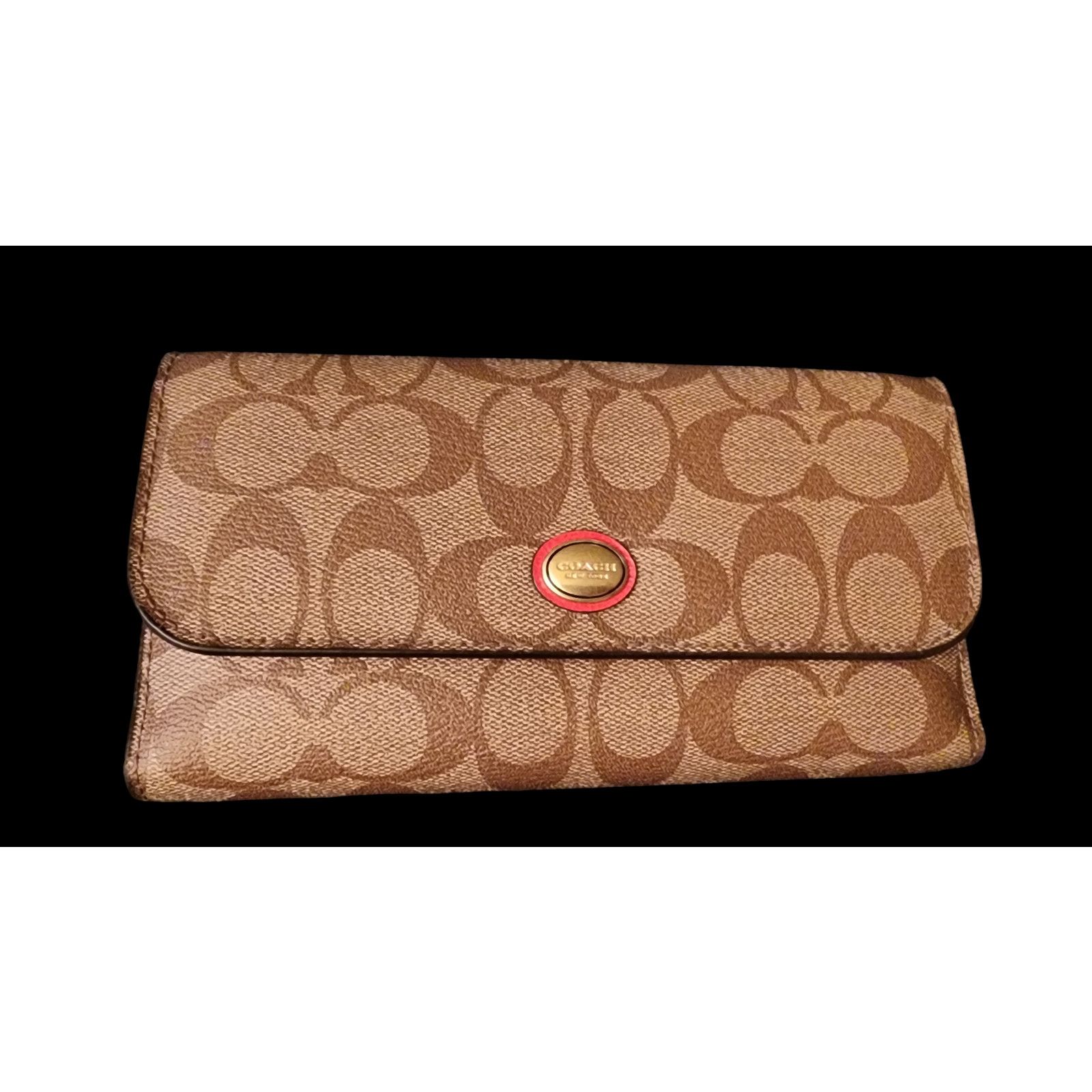 Coach Coach Peyton Signature checkbook Wallet Size ONE SIZE - 1 Thumbnail