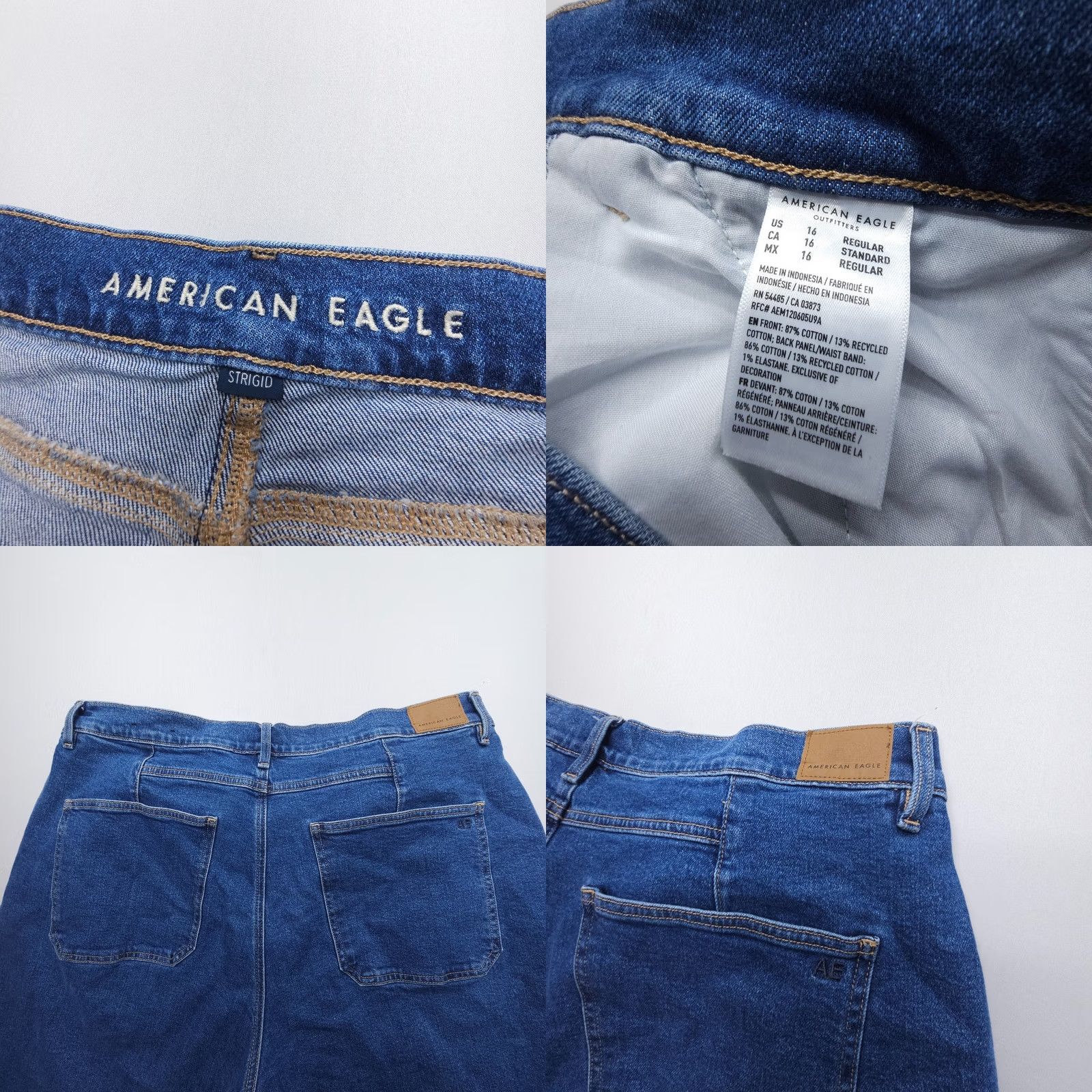 American Eagle Outfitters VINTAGE American Eagle Outfitters Jeans Womens 16 Dark Wash Boho Strigid Wide-Leg High Rise Baggy 5-Pocket Denim Blue Modern Size 38" / US 16 / IT 52 - 8 Thumbnail
