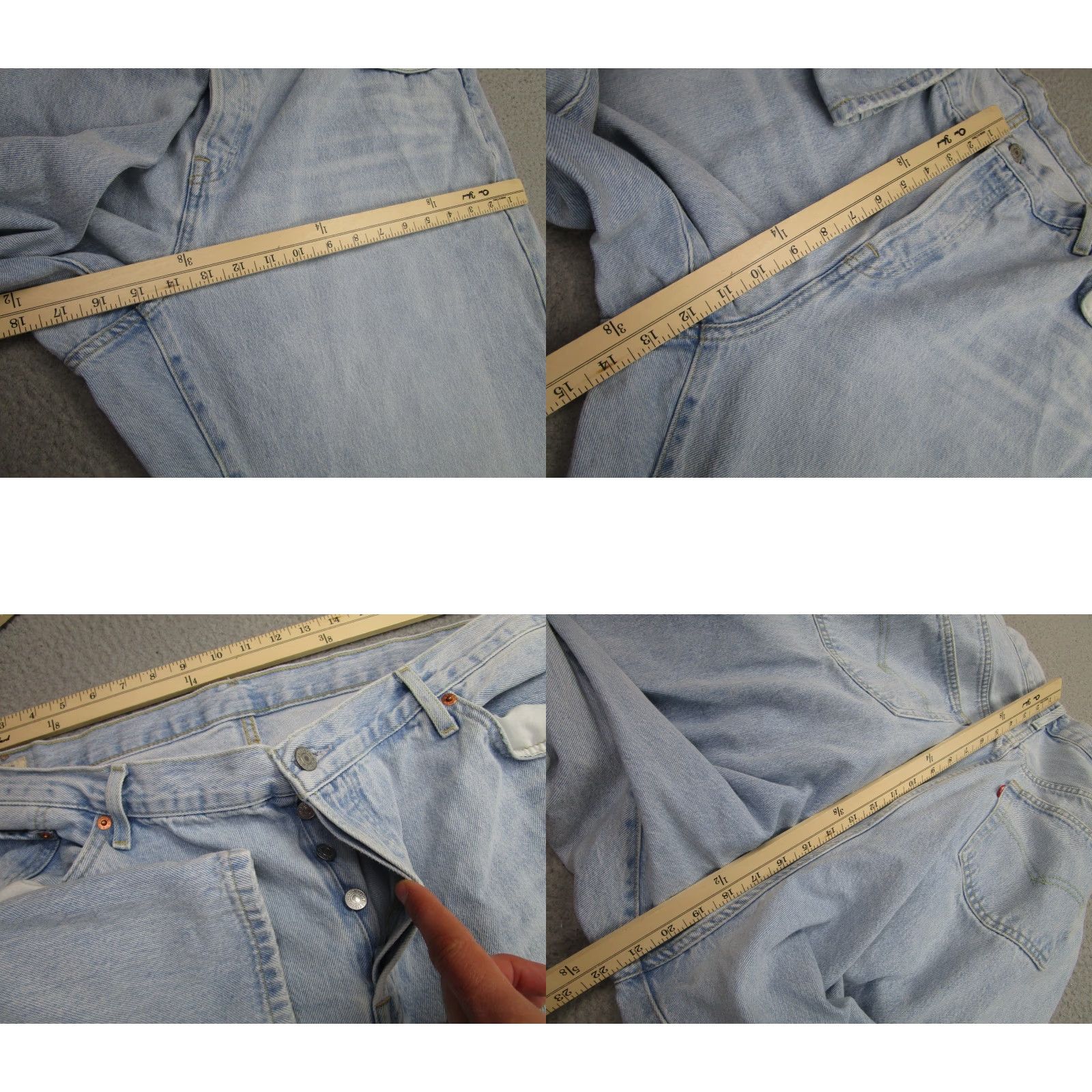 Levi's Levi's 501 Jeans Womens 20W M Plus Light Wash Blue Big E Premium Denim Straight Classic Vintage: No Size 42" / US 20 - 8 Thumbnail