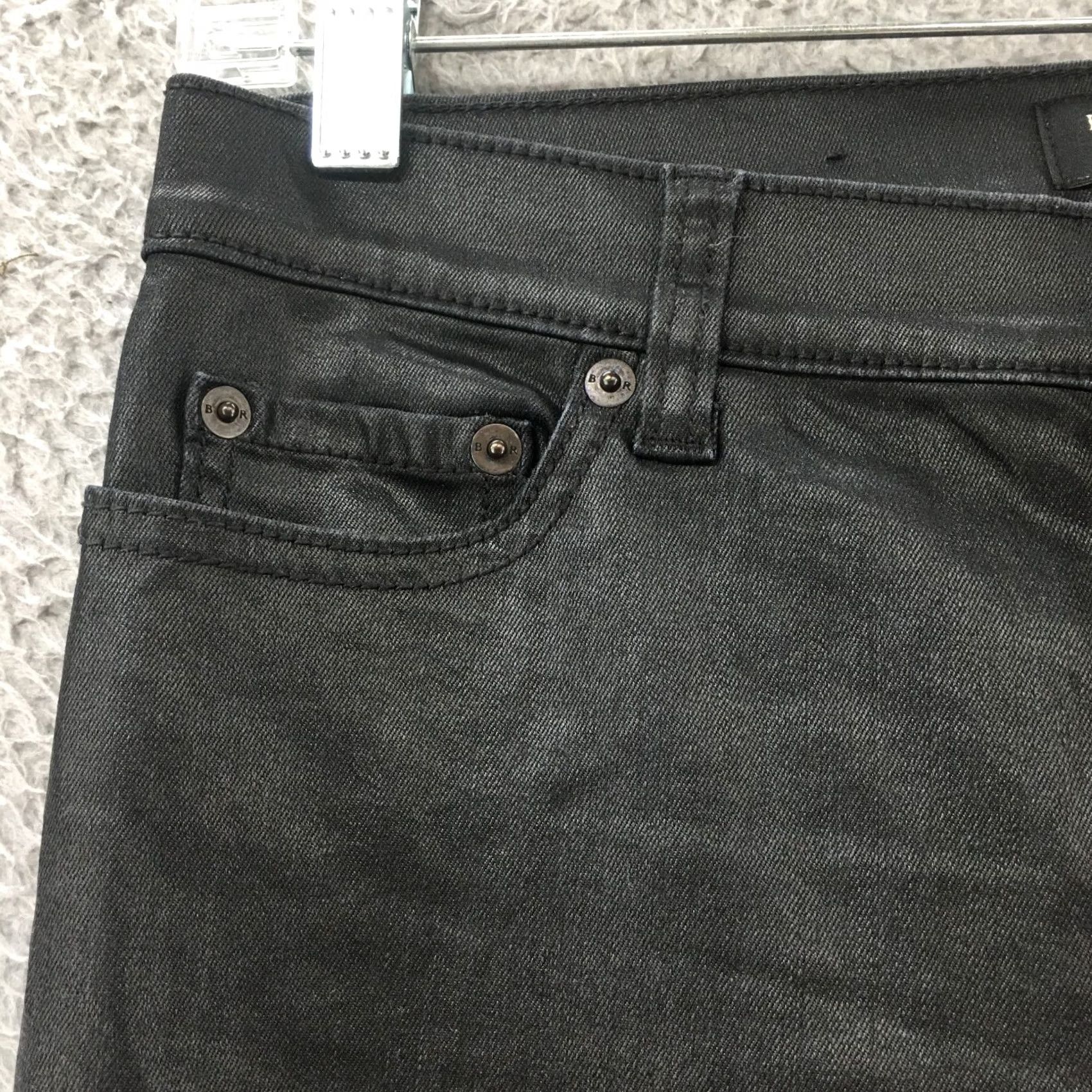 Banana Republic Banana Republic Skinny Jeans Womens 29x28.5 Black Cotton Blend 5-Pocket Design Zip Accents Button Size 42" / US 20 - 4 Thumbnail