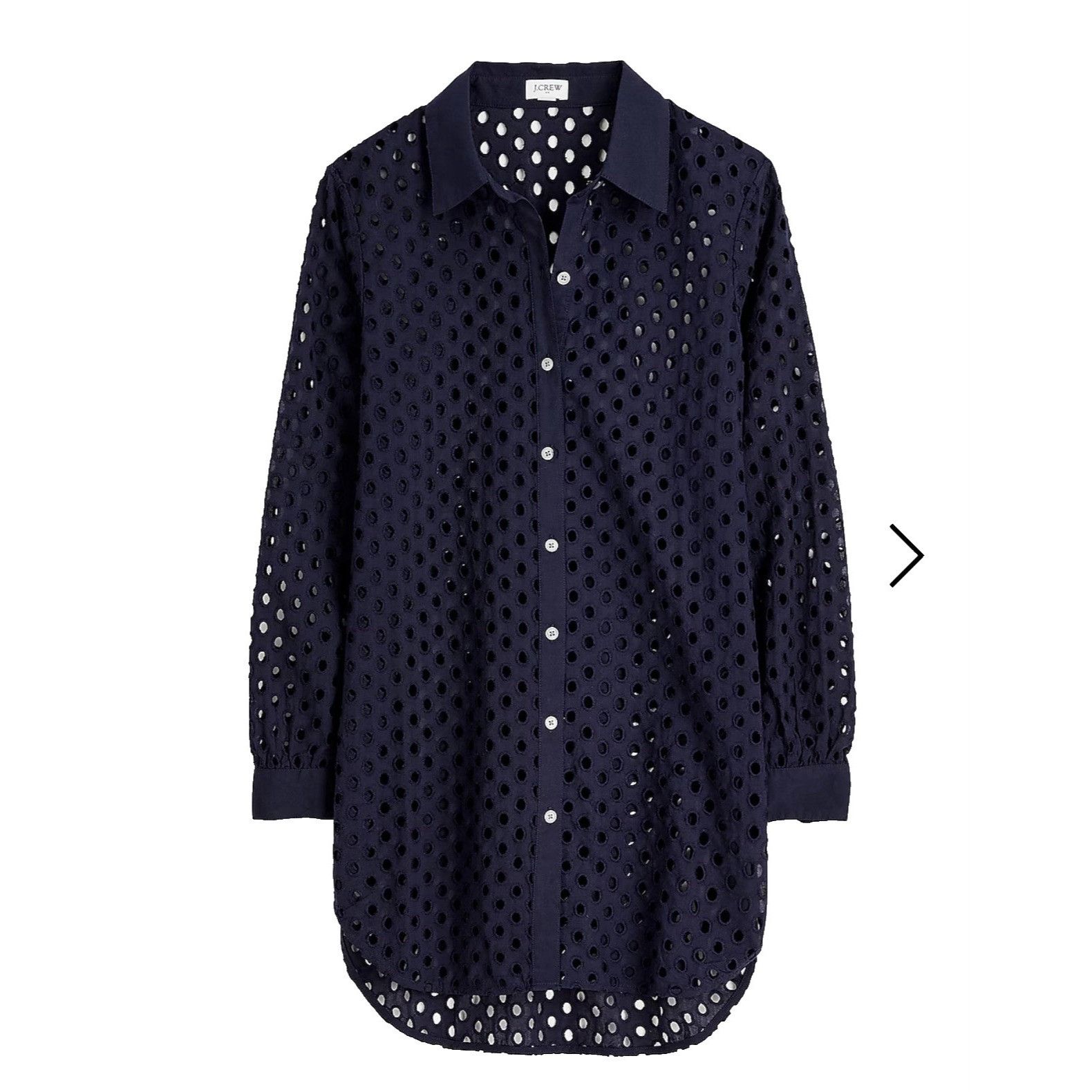 J.Crew J.Crew Factory Eyelet Swim Cover Up Tunic Shirt Navy Large Size L / US 10 / IT 46 - 13 Thumbnail
