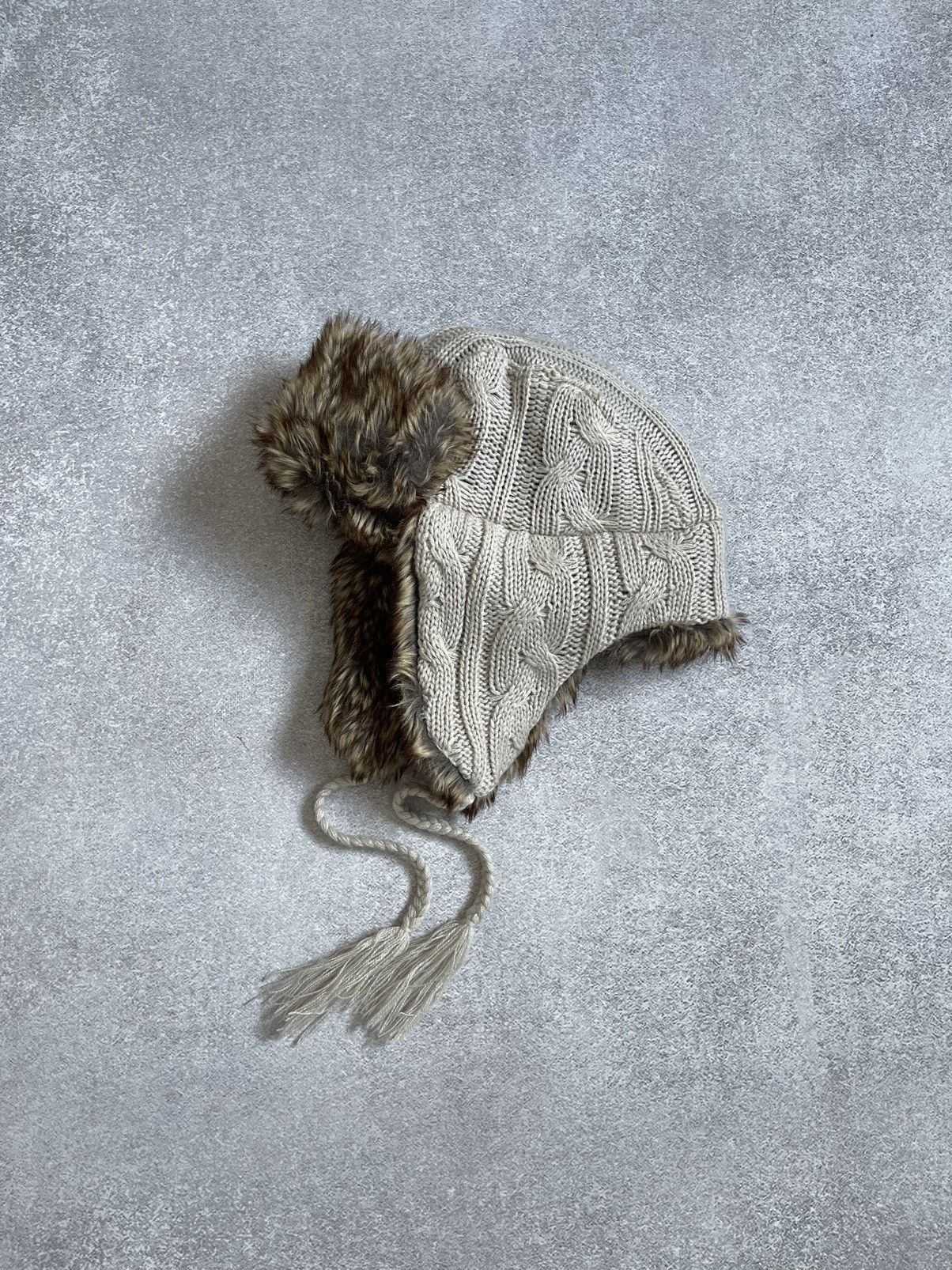 Japanese Brand Vintage Y2k Fuzzy Faux Fur Knitted Ushanka Trapper Hat Size ONE SIZE - 1 Thumbnail