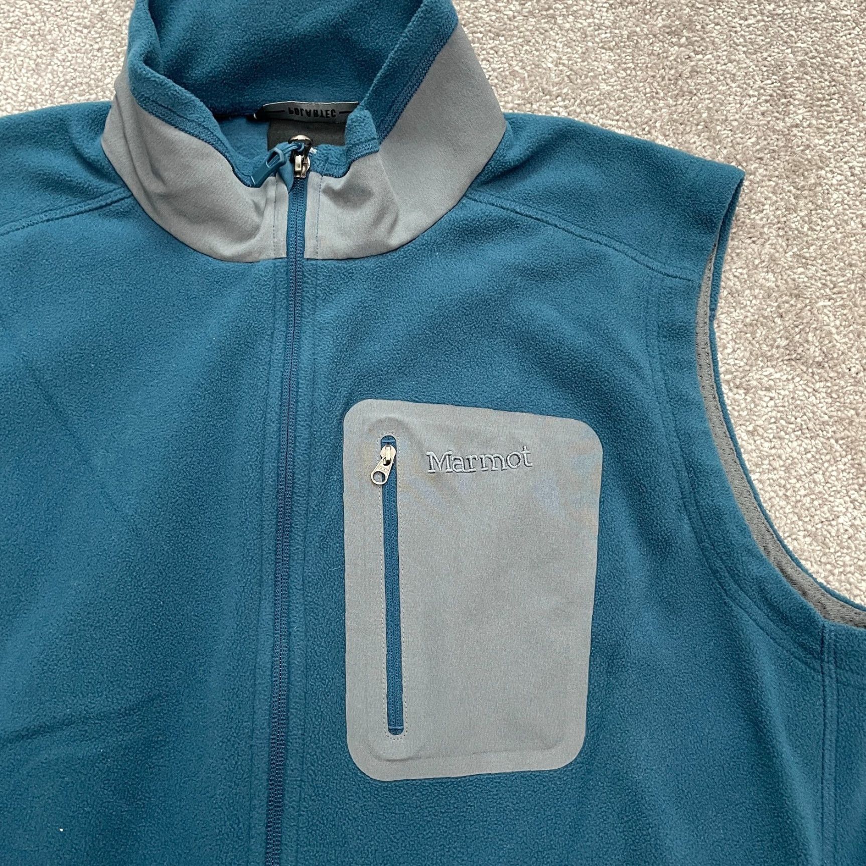 Marmot Marmot Vest Mens XL Blue Full Zip Pockets Outdoor Hiking Polartec Approach Fleece Jacket Size US XL / EU 56 / 4 - 5 Thumbnail