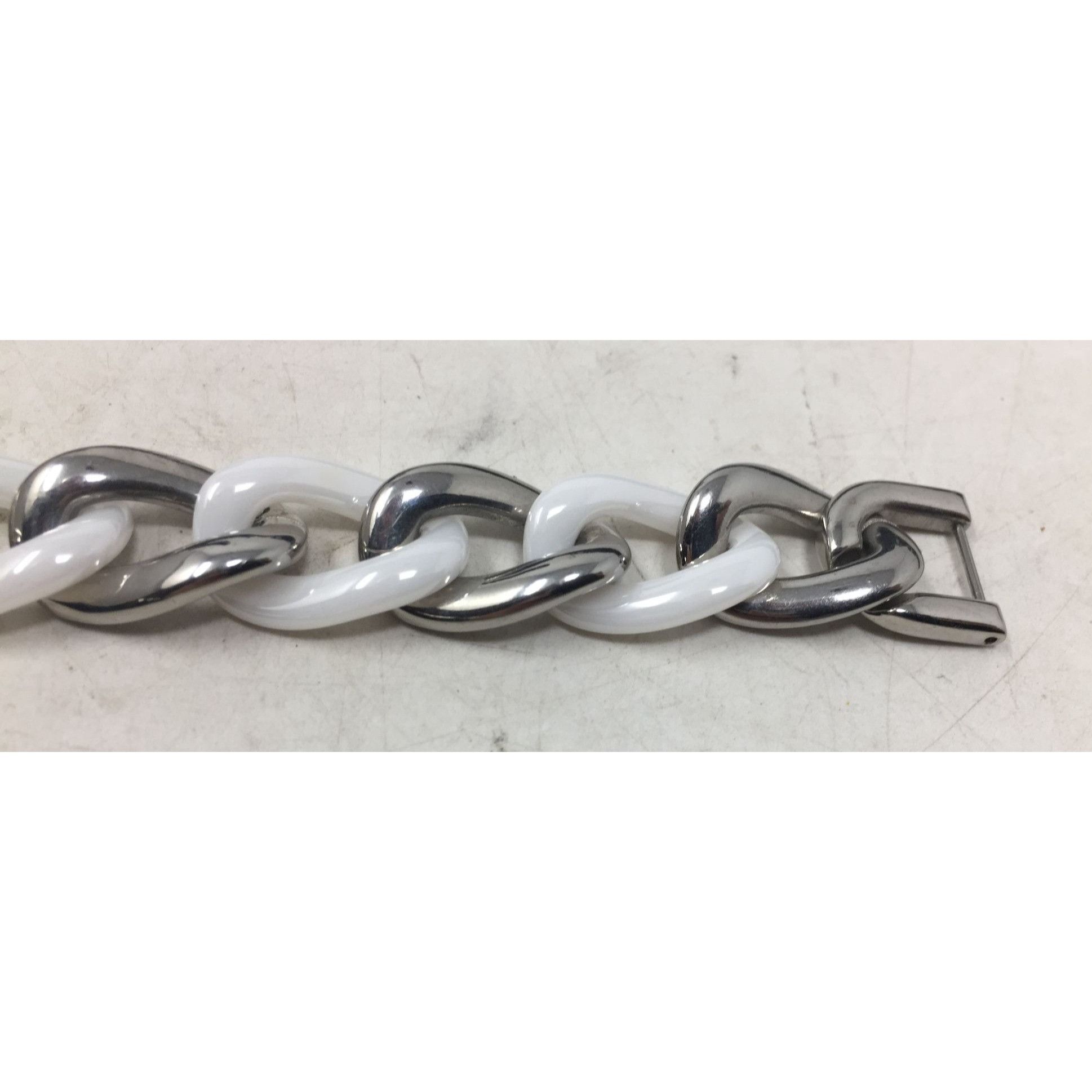 Other Women's White and Silver Chunky Link Bracelet Size ONE SIZE - 3 Thumbnail
