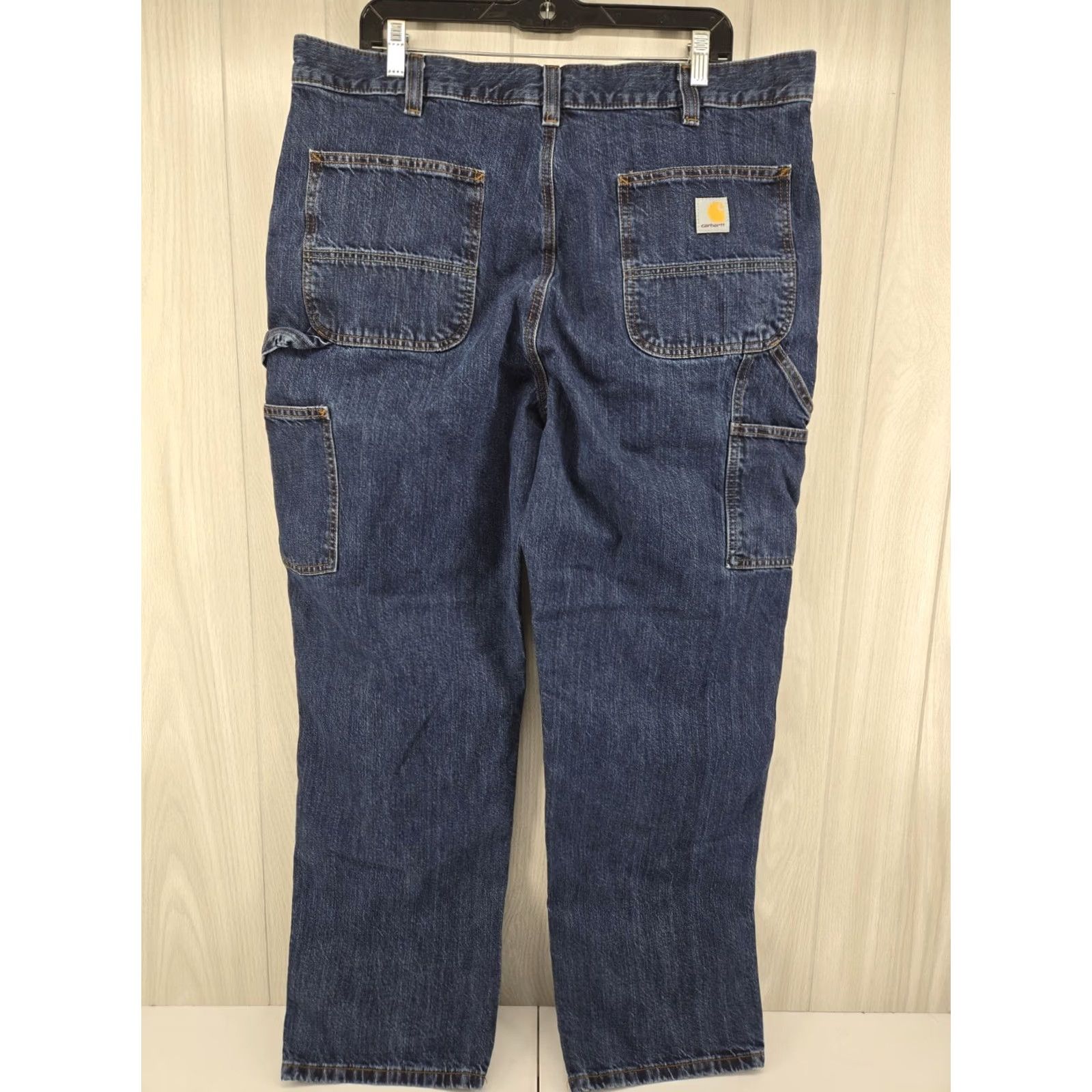 Carhartt Carhartt Jeans Men 38x32 Blue Denim Loose Fit Dark Wash double knee 104944-H45 Size US 38 / EU 54 - 7 Thumbnail
