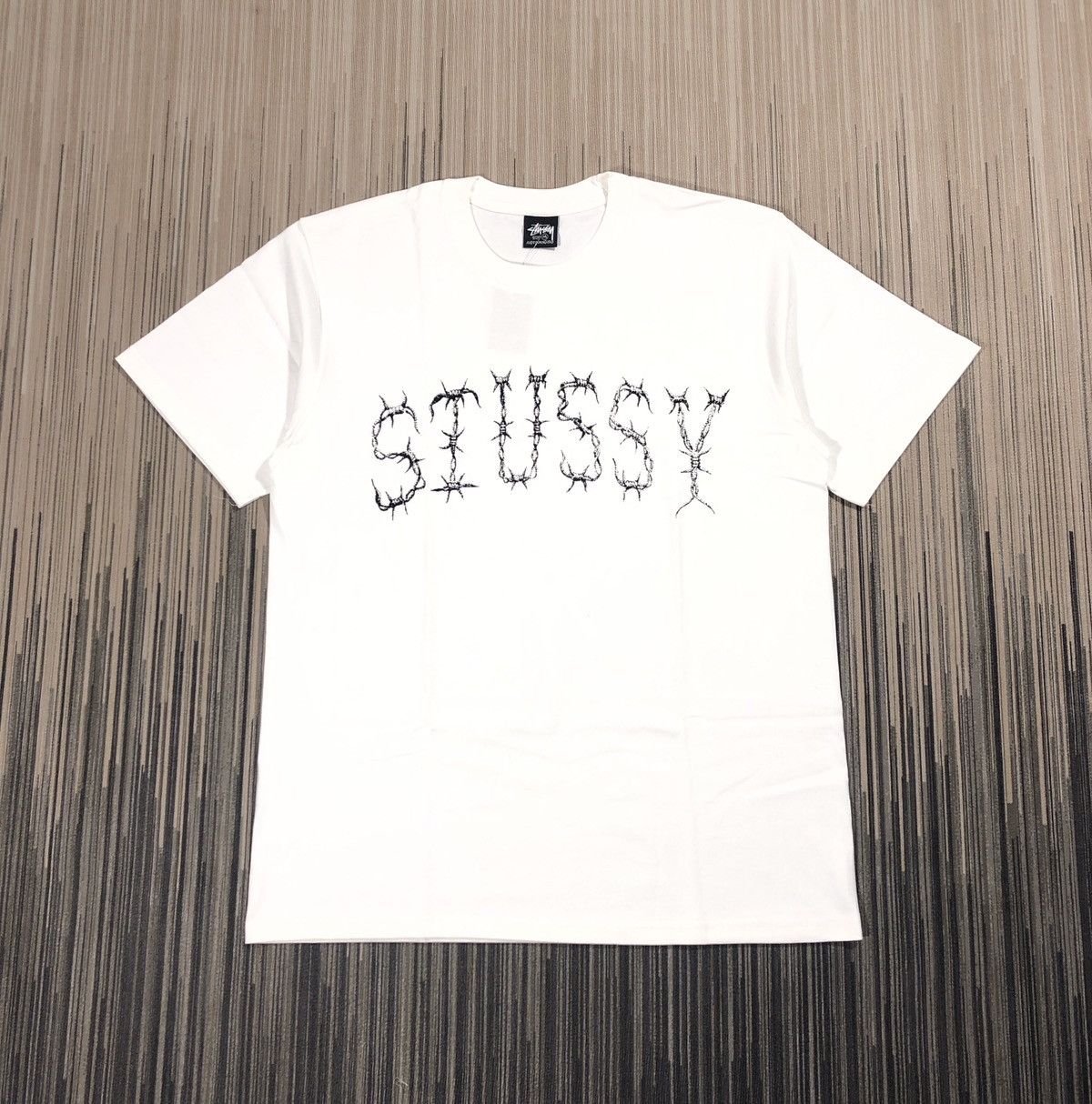 image of Stussy Barb Tee in White, Men's (Size Large)