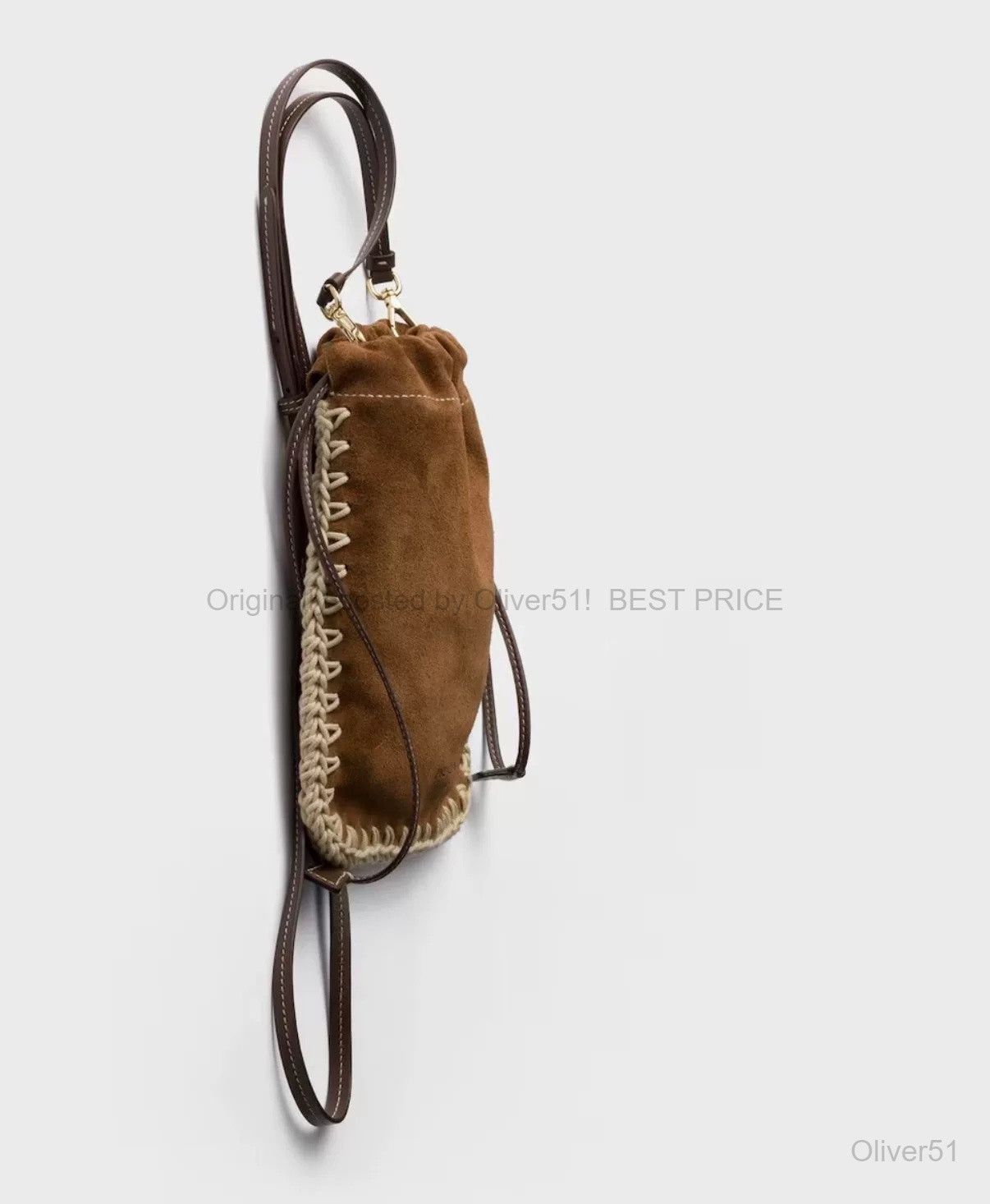 Prada Prada 26SS Cocoa Brown Velvet Leather UUUU6/2610 Size ONE SIZE - 5 Thumbnail