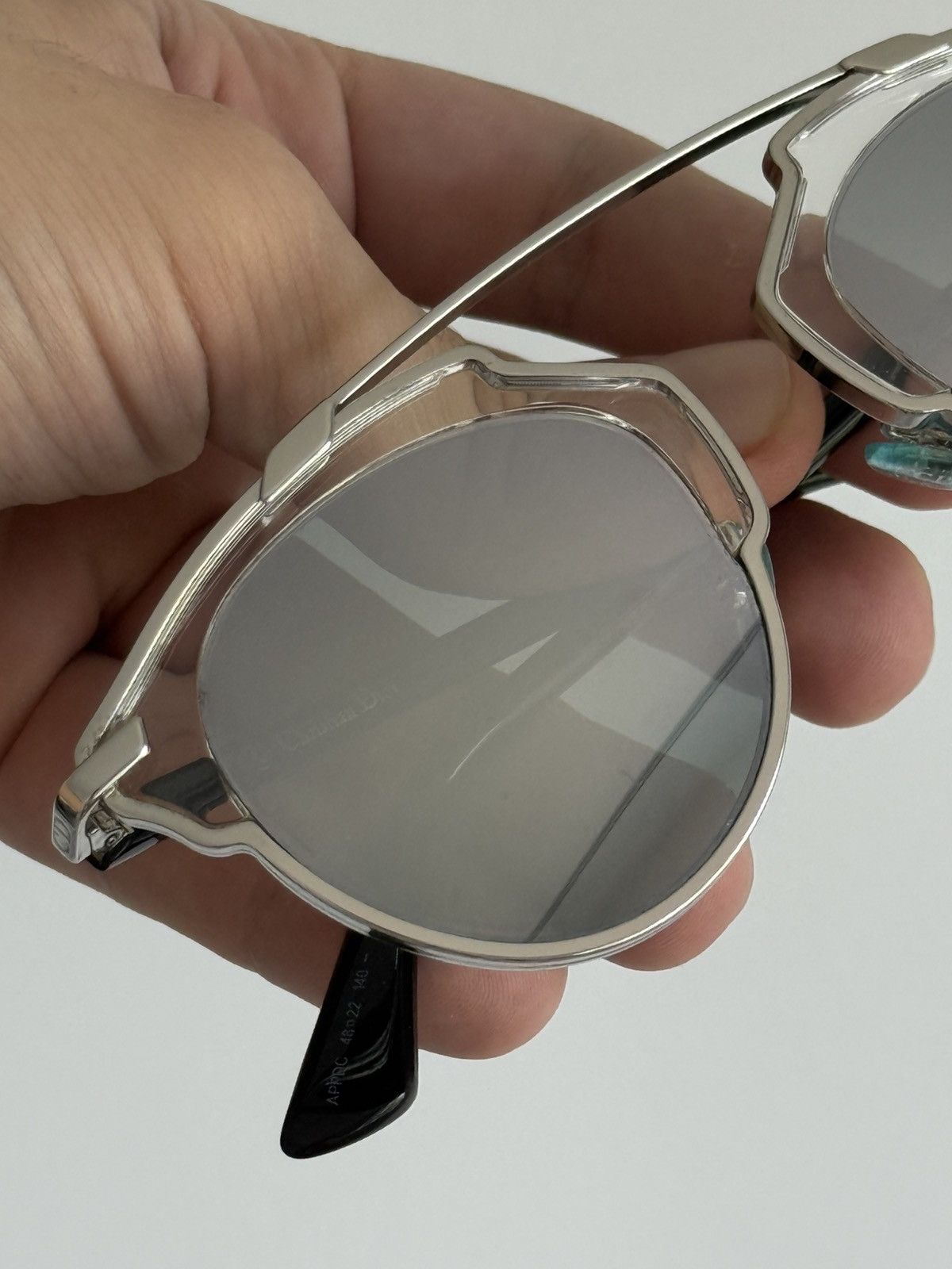 Dior Christian Dior Silver Studded SoRealS Mirrored Sunglasses Size ONE SIZE - 4 Thumbnail