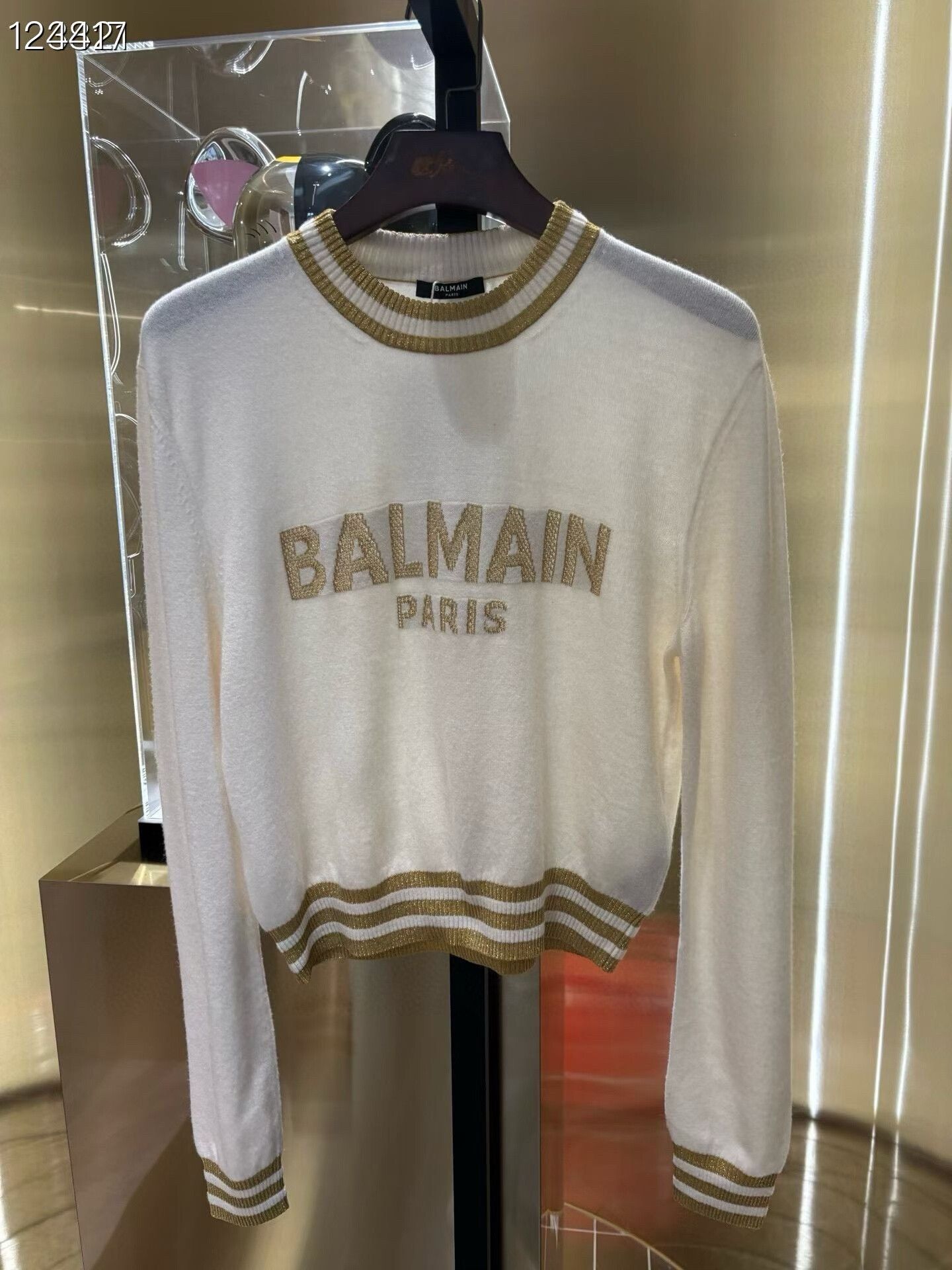 Balmain Balmain Classic Gold Letter Knit Sweater Size S / US 4 / IT 40 - 1 Thumbnail