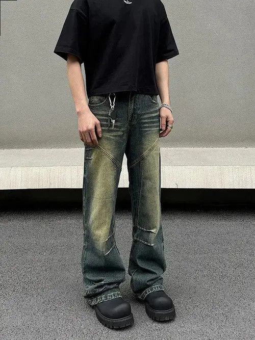 VIBE Gradient Blue Wide Leg Denim Jeans Size US 32 / EU 48 - 4 Thumbnail
