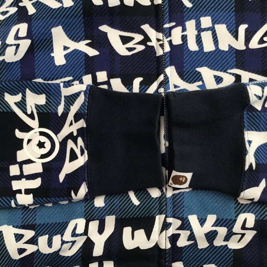 Bape BAPE GRAFFITI CHECK Shark Full Zip Hoodie a bathing ape Size US L / EU 52-54 / 3 - 7 Thumbnail