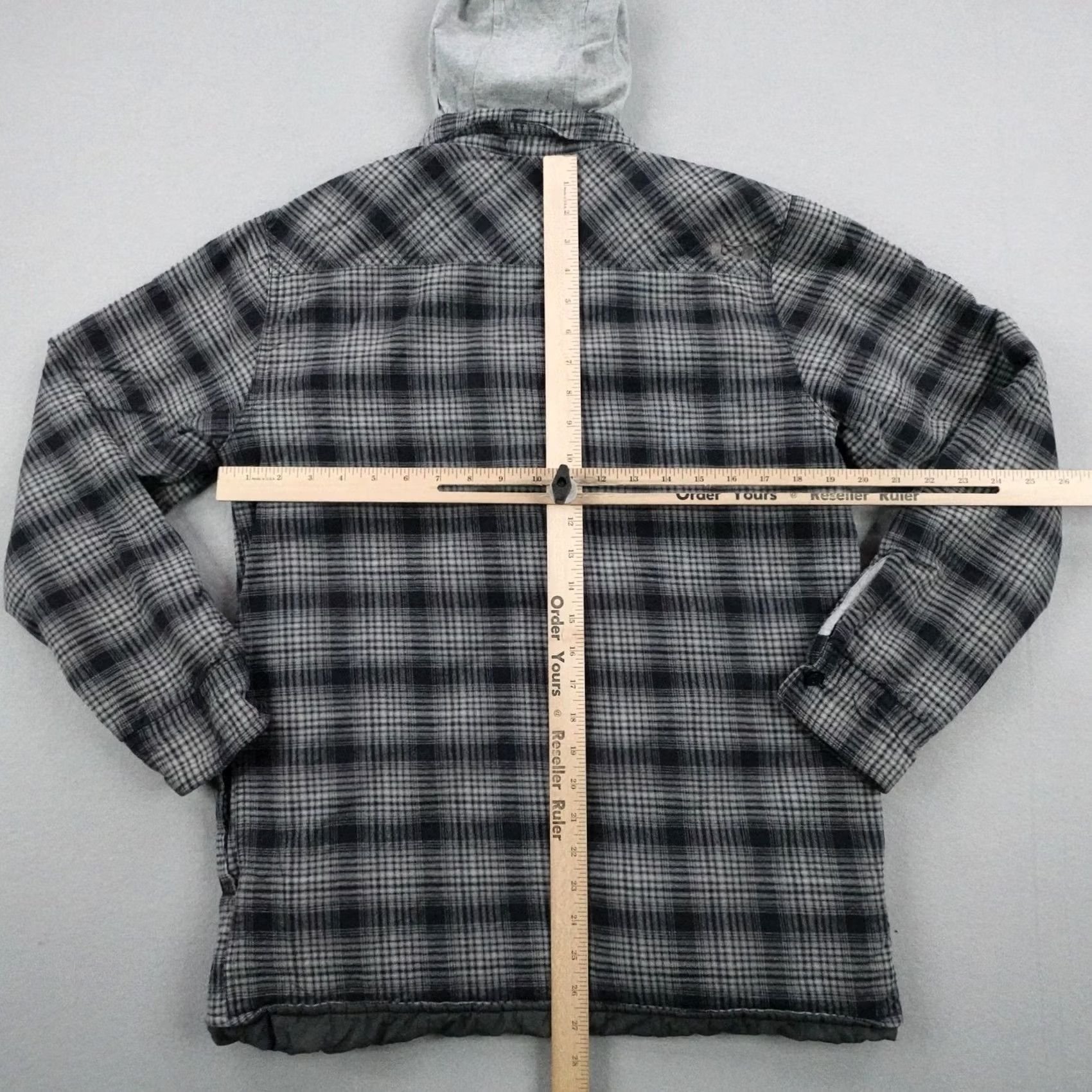 Oakley Oakley Shirt Men Medium Gray Plaid Flannel Hooded Lined Shacket Button Up Size US M / EU 48-50 / 2 - 4 Thumbnail