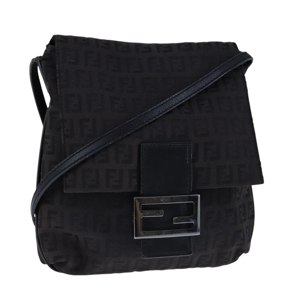 Fendi Zucchino Canvas Mamma Baguette Shoulder Bag Brown, Women's