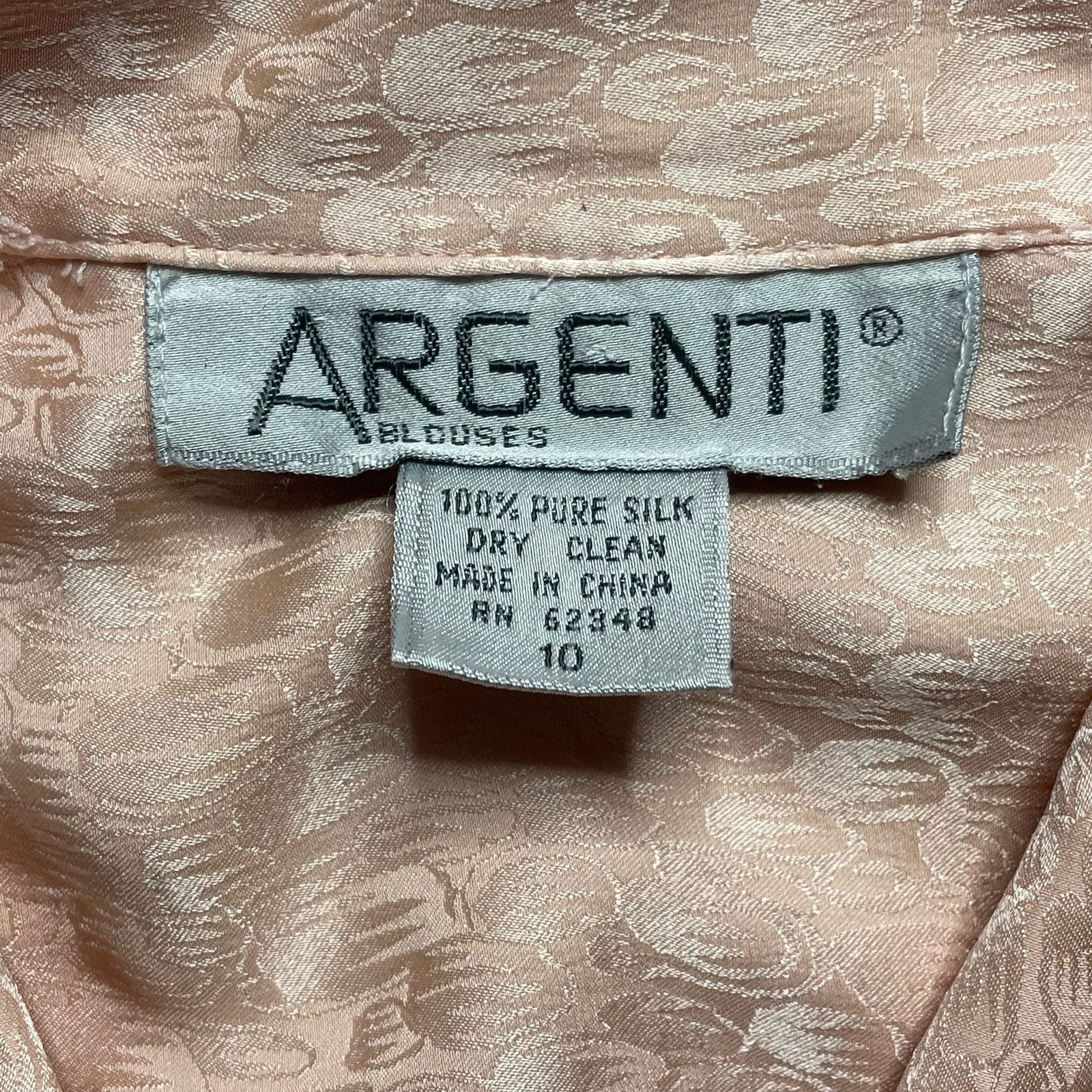 Vintage Vintage Argenti Pure Silk Blouse Size 10 Size L / US 10 / IT 46 - 2 Thumbnail