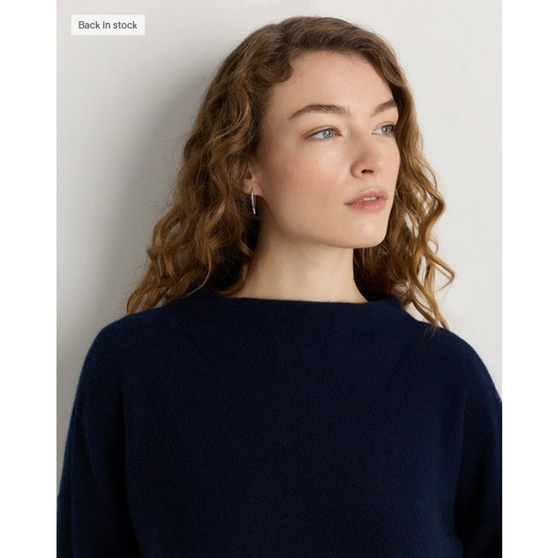 Quince Quince Mongolian Cashmere Funnel Neck Sweater Navy XS NWT Size XS / US 0-2 / IT 36-38 - 5 Thumbnail