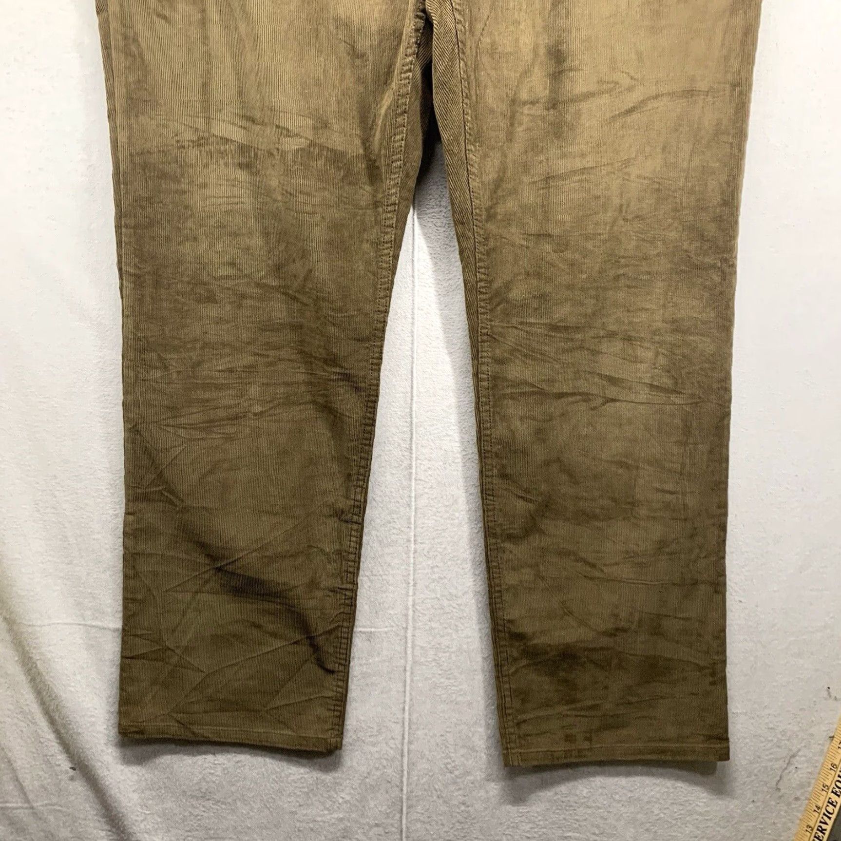 Lands' End Lands' End Men's Corduroy Pants 42x32 Straight Fit Brown Lightweight Casual Travel 5-Pocket Zipper Button Flat Front Dress Pants City 90s Preppy Mens Size US 42 / EU 58 - 6 Thumbnail