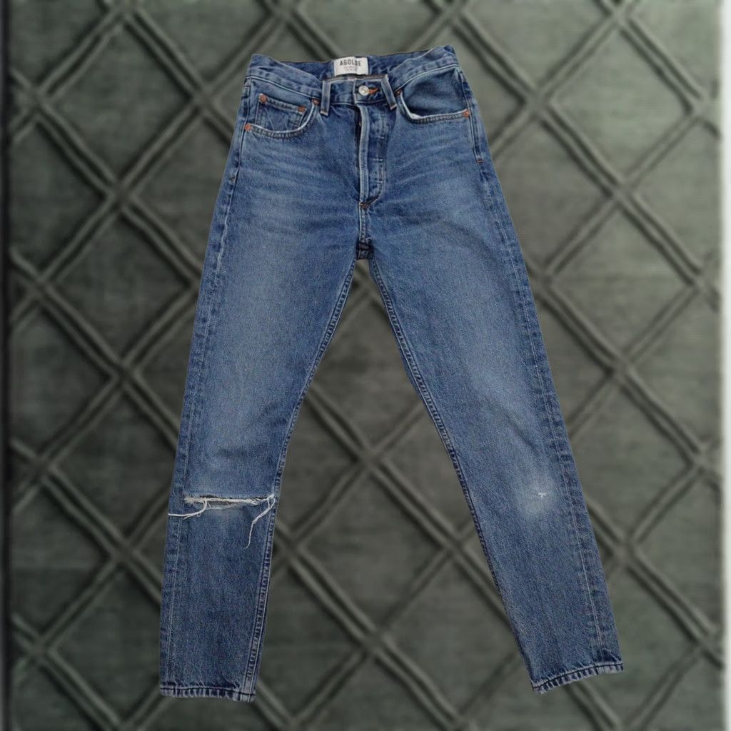 Agolde AGOLDE Jeans Shirt? Distressed Blue Straight Womens 24x26 Denim 24 Jeans Distressed Blue AGOLDE Women Sizes 24x26 Size 42" / US 20 - 1 Thumbnail