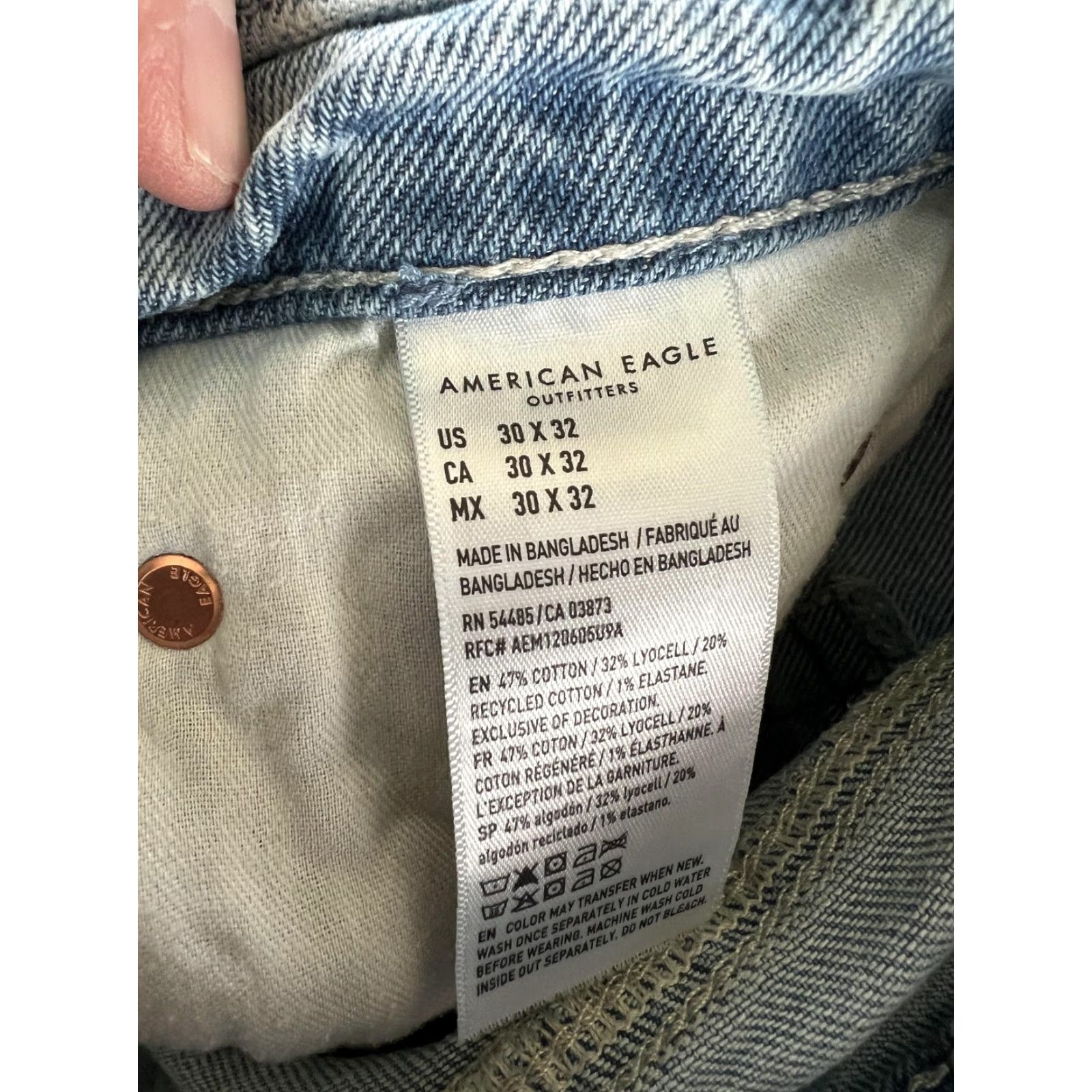 American Eagle Outfitters American Eagle Jeans Mens 30x32 Blue Original Straight Light Wash Denim Size US 30 / EU 46 - 7 Thumbnail