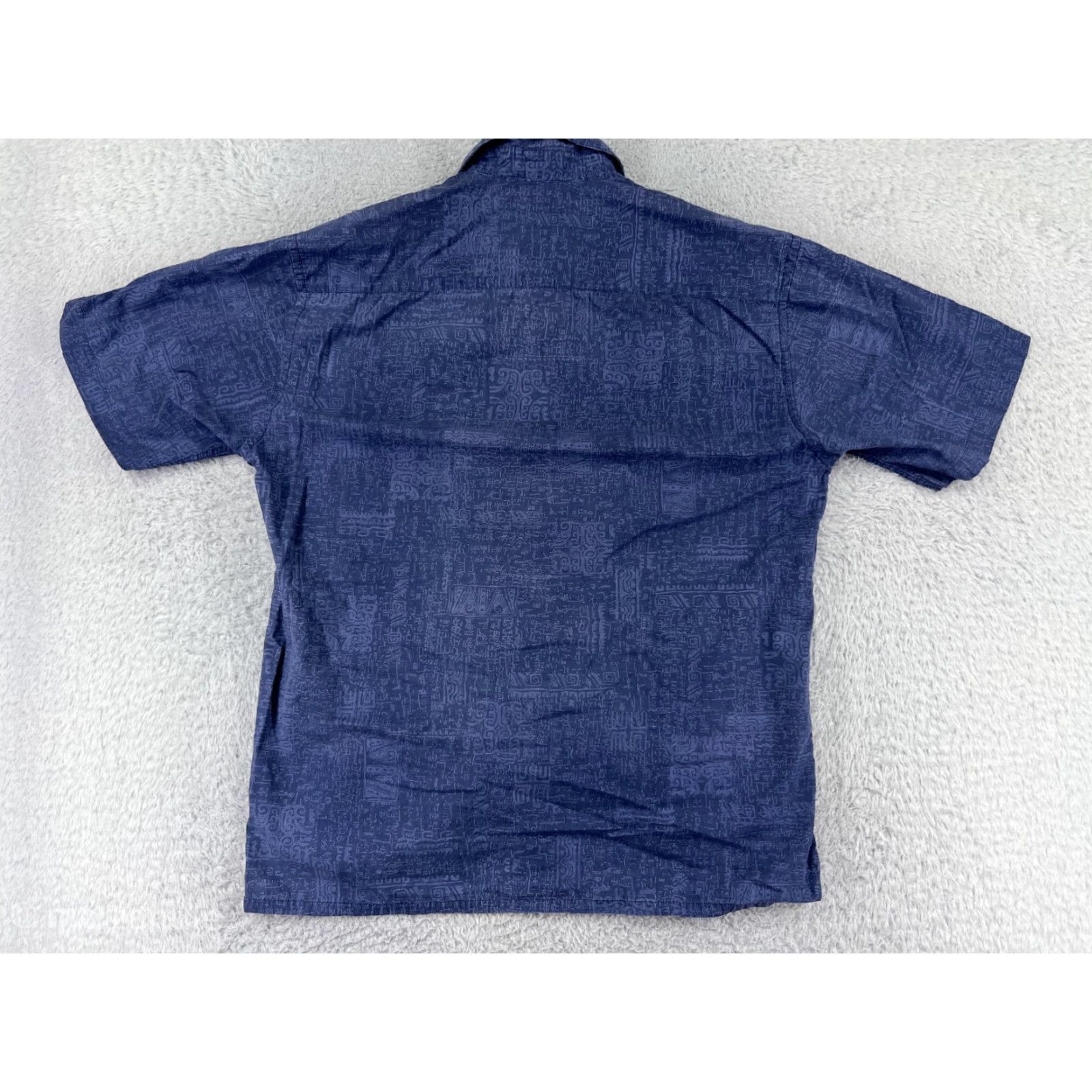Vintage Hollis River Shirt Mens Medium Blue Tribal Hieroglyph Pattern Button Up Hawaiian Size US M / EU 48-50 / 2 - 2 Thumbnail