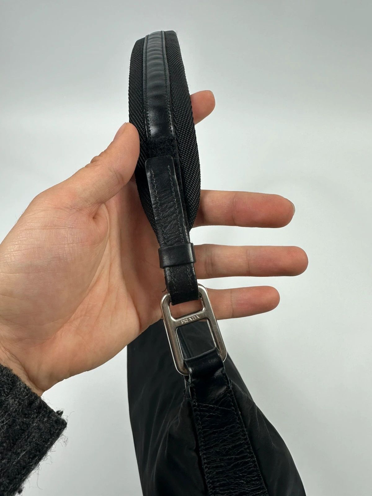 Prada Prada Milano FW99 Black Leather & Nylon Shoulder Bag Size ONE SIZE - 10 Thumbnail