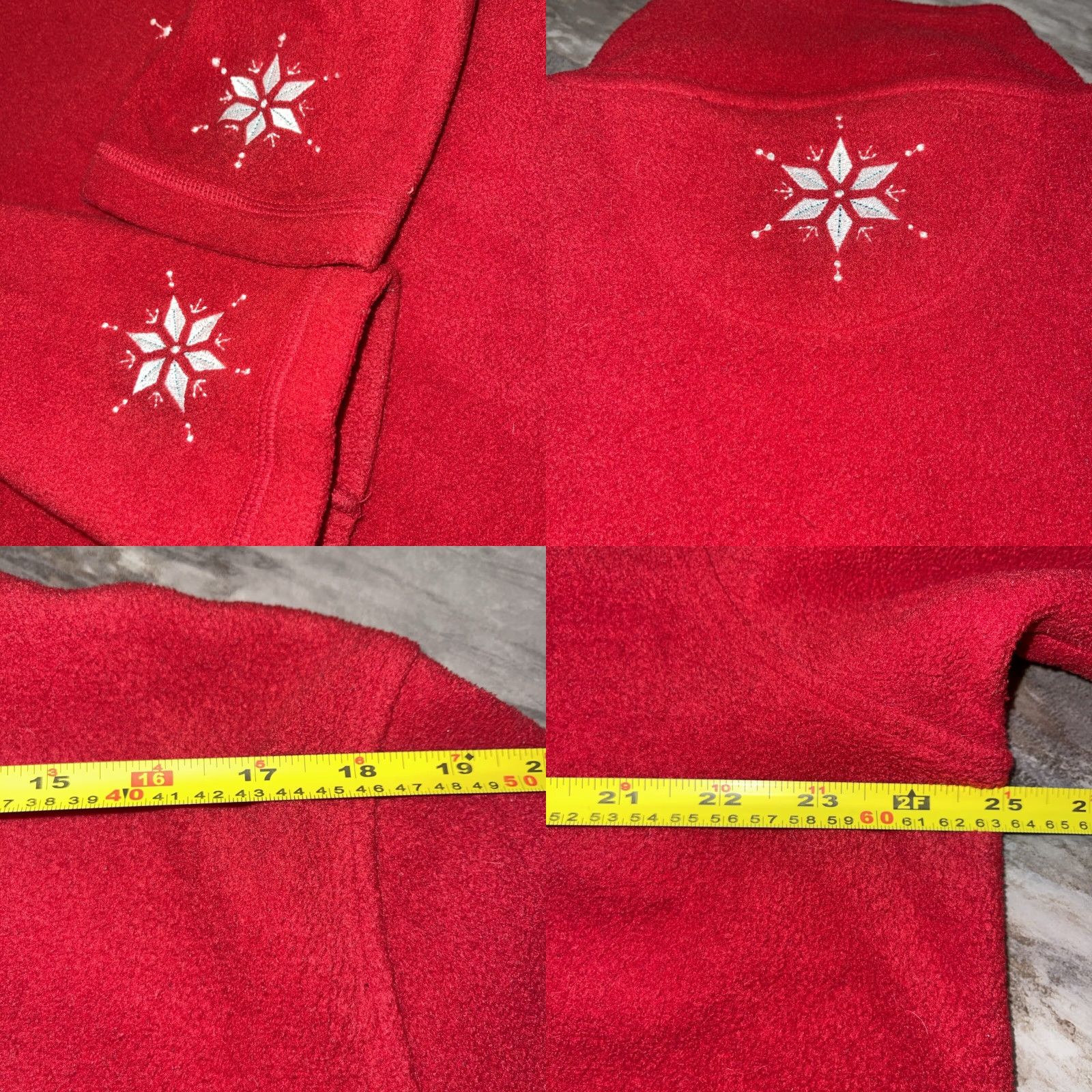 Vintage VINTAGE Northcrest Christmas Women's XL Fleece Pullover 1/4 Zip Red Scotch Terrier Patch Snowflakes Holiday Size XL / US 12-14 / IT 48-50 - 8 Thumbnail
