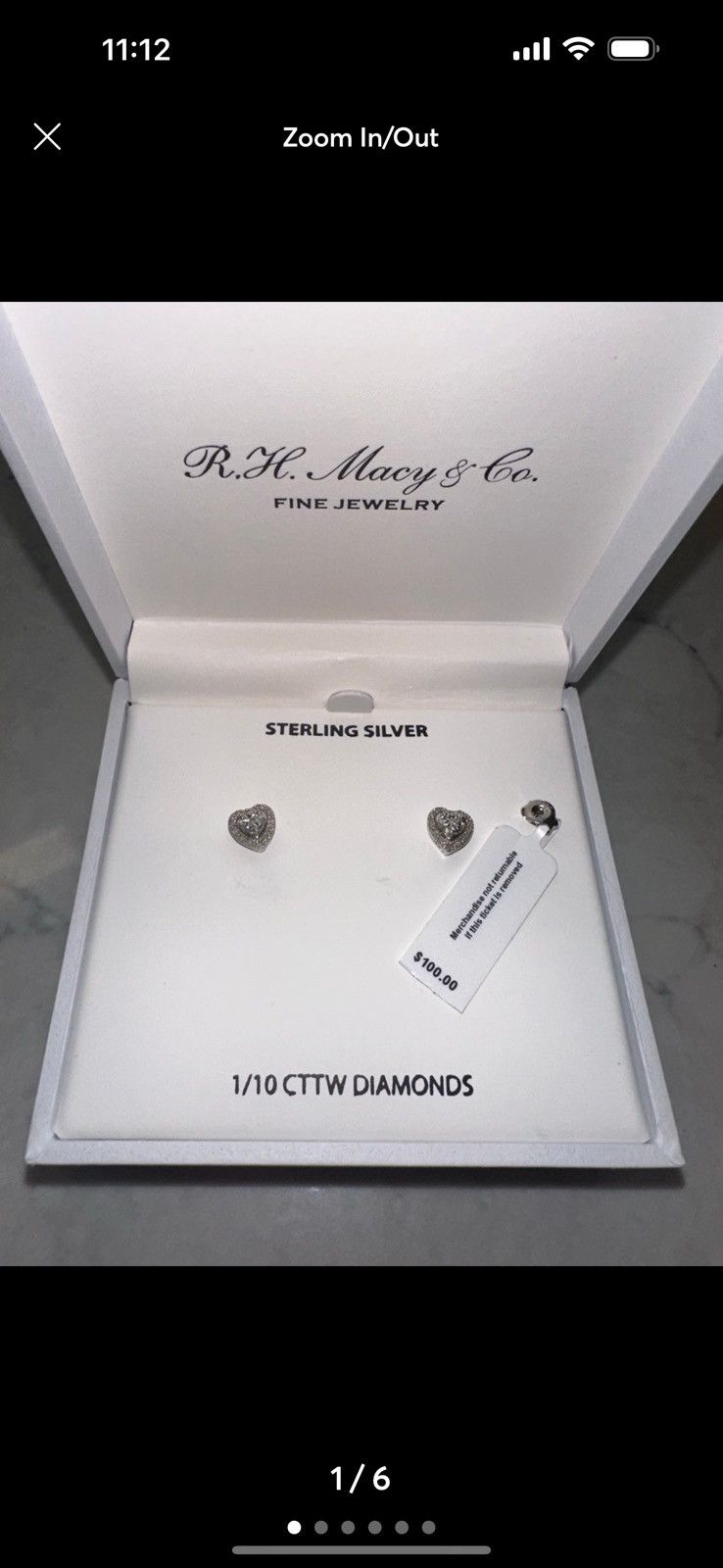 Macys Macy’s Sterling silver diamond heart earrings Size ONE SIZE - 2 Thumbnail