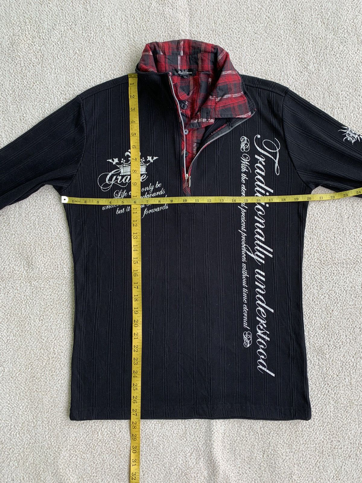 Japanese Brand Double Layer Poem Long Sleeve punk style Size US L / EU 52-54 / 3 - 13 Thumbnail