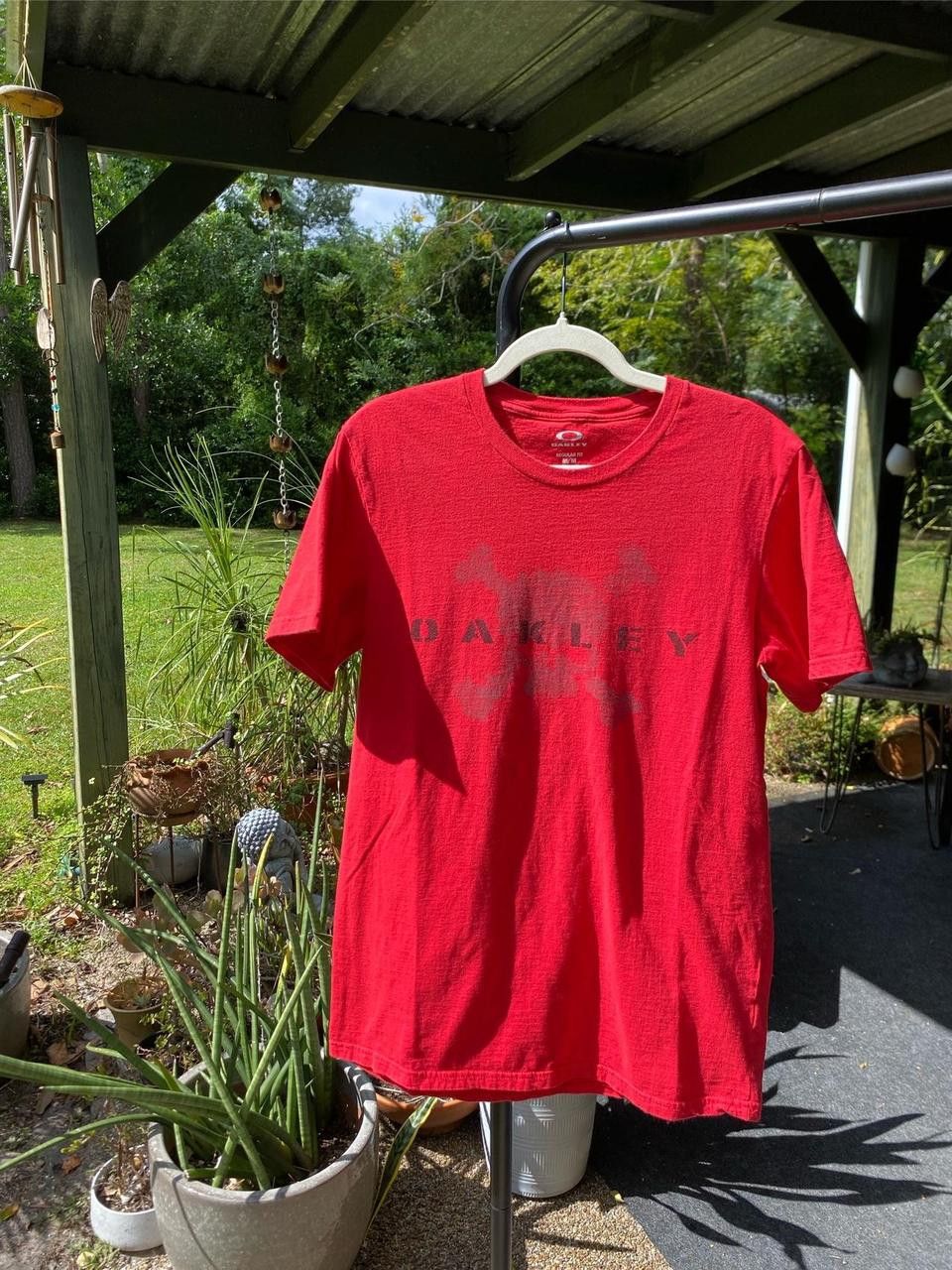 Oakley Red Oakley Software Skull & Crossbones Graphic Shirt Medium Size US M / EU 48-50 / 2 - 2 Thumbnail