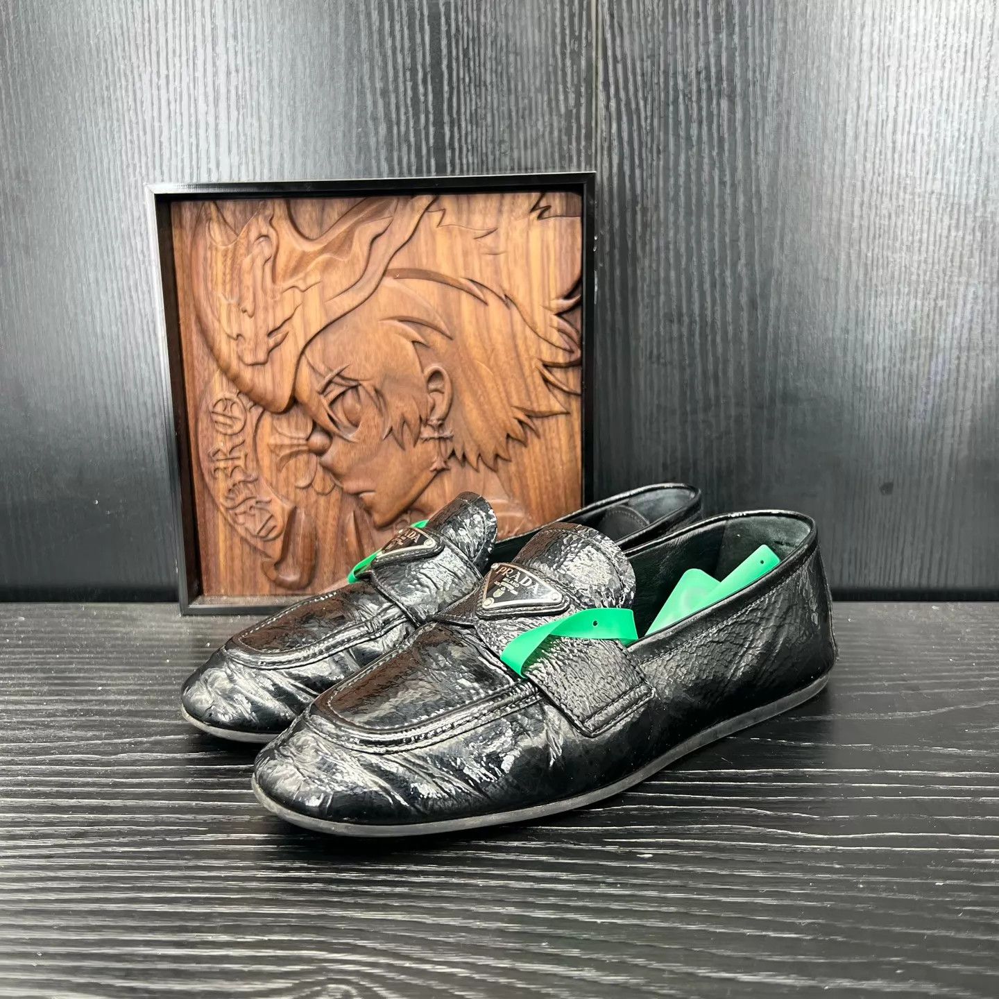 Prada Prada Patent Leather Black Flat Shoes Size 37 Size US 6.5 / IT 36.5 - 1 Thumbnail