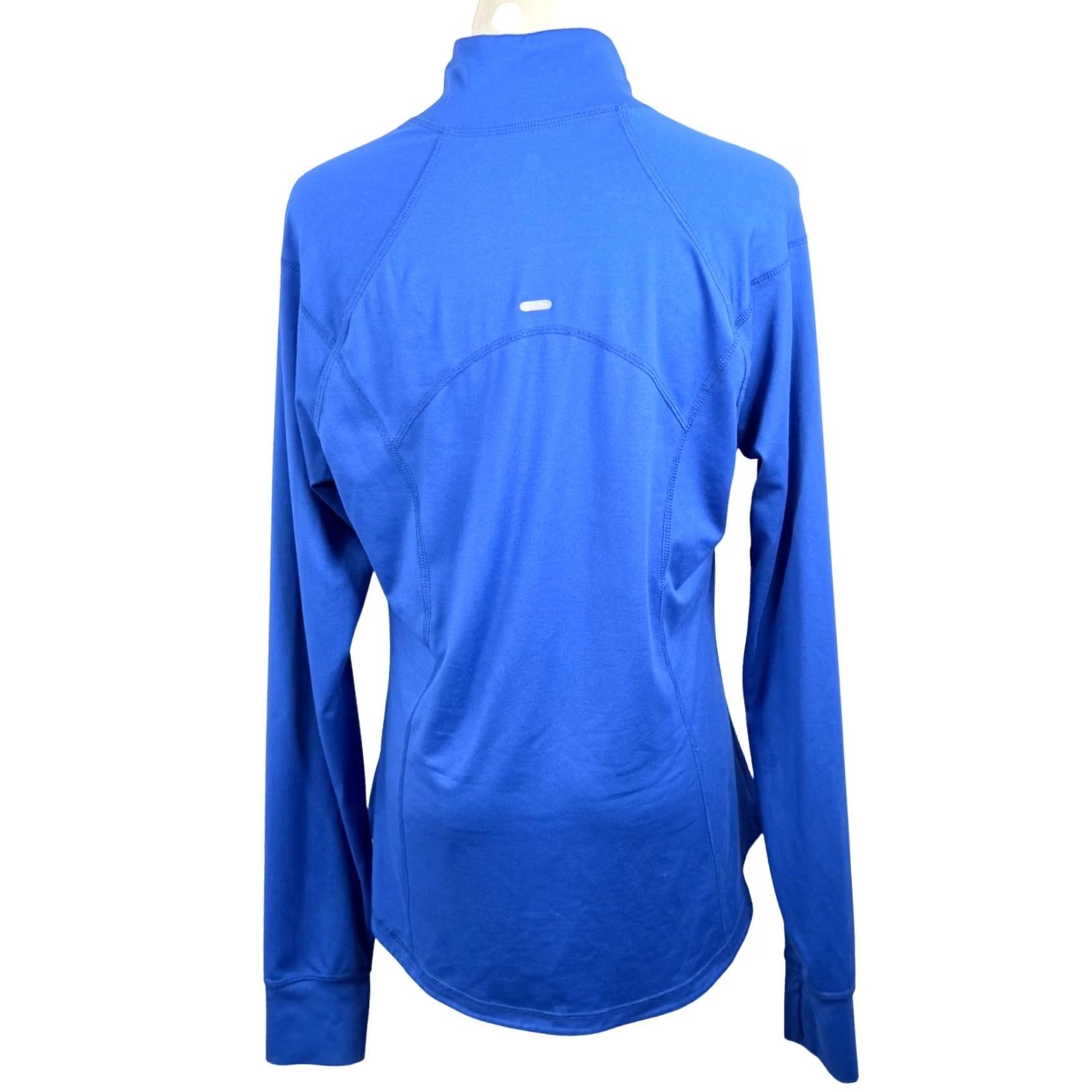 Old Navy Old Navy Womens L 1/4 Zip Pullover Blue Thumbholes Athleisure Gorpcore Raglan Sleeve Reflective Moisture Wicking 1/4 Zip Long Sleeve Semi-Fitted Size L / US 10 / IT 46 - 3 Thumbnail