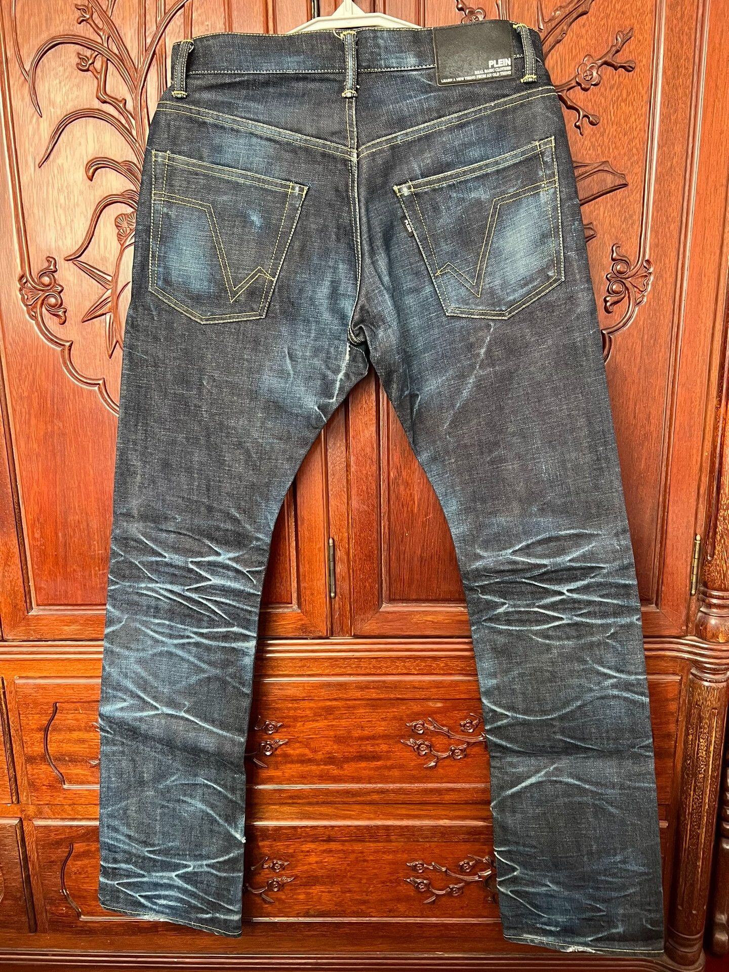 Philipp Plein Men's Indigo Washed Straight Slim Jeans Size US 31 - 1 Thumbnail