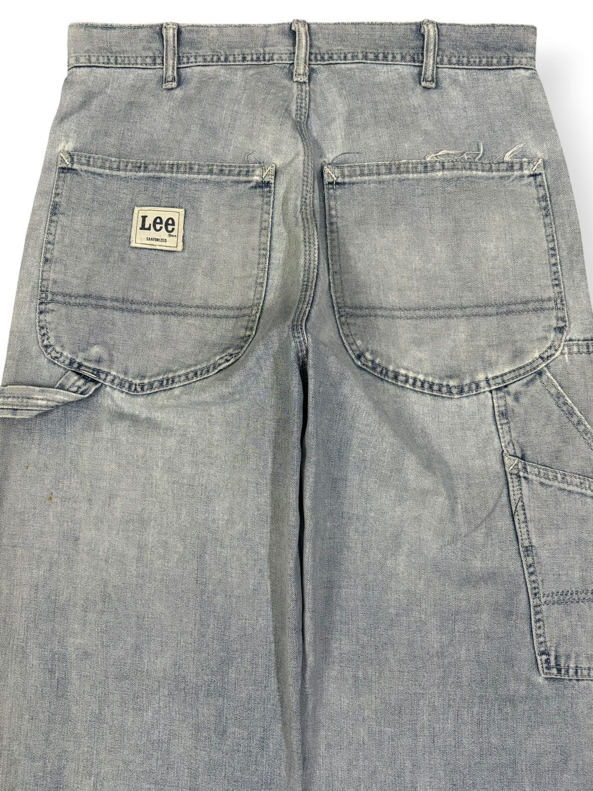 Issey Miyake × Lee Vintage 90s Lee Light Blue Wash Baggy Ripped Carpenter Jeans Size US 30 / EU 46 - 8 Thumbnail