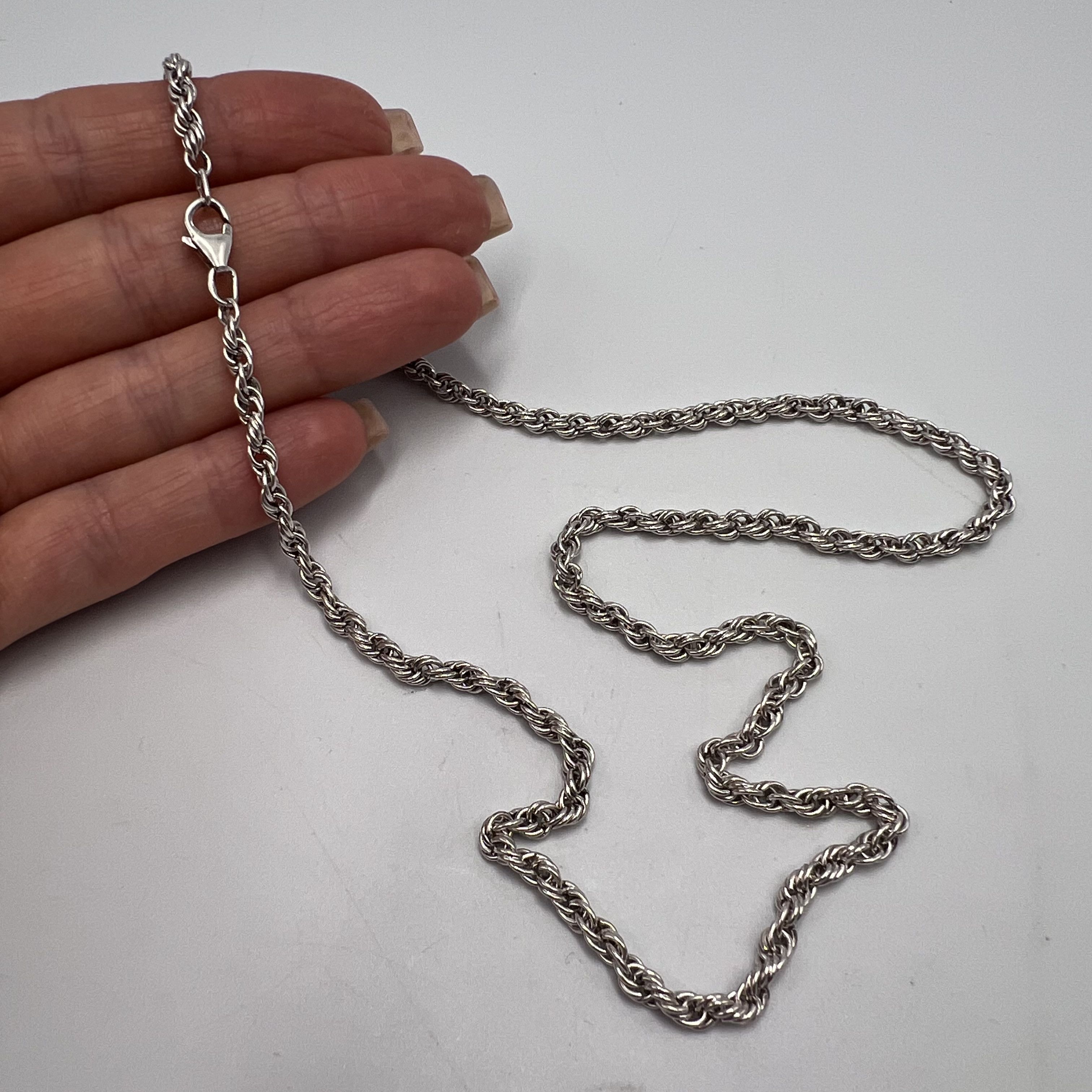Vintage Vintage Necklace Chain Sterling Silver 925 Jewelry 18.04gr Size ONE SIZE - 8 Thumbnail
