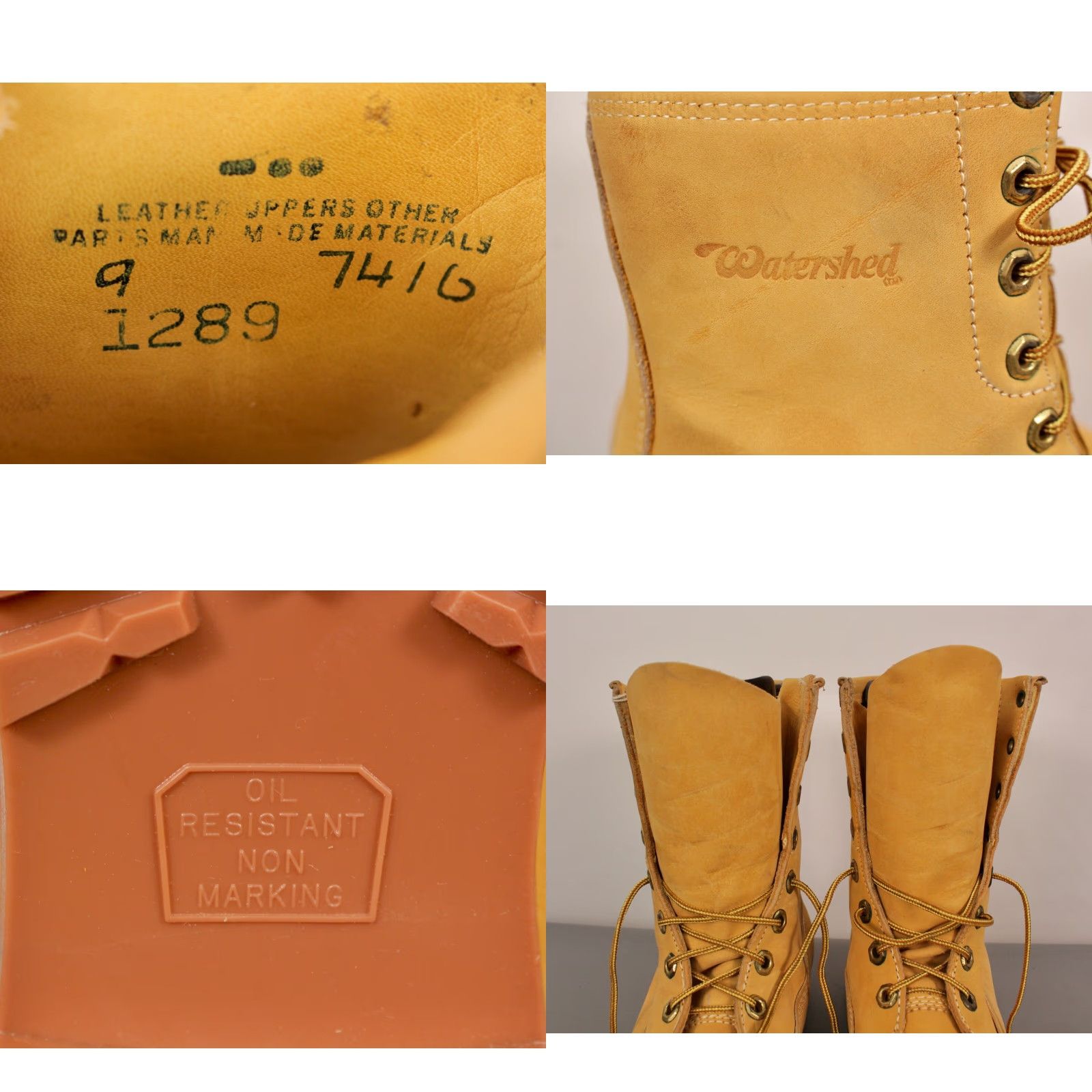 Vintage VTG Hunting Boots Watershed Boots Adult 9 Beige Outdoors Mens 1960s 1970s Vintage Original Leather Shoes/Boots Size US 9 / EU 42 - 8 Thumbnail