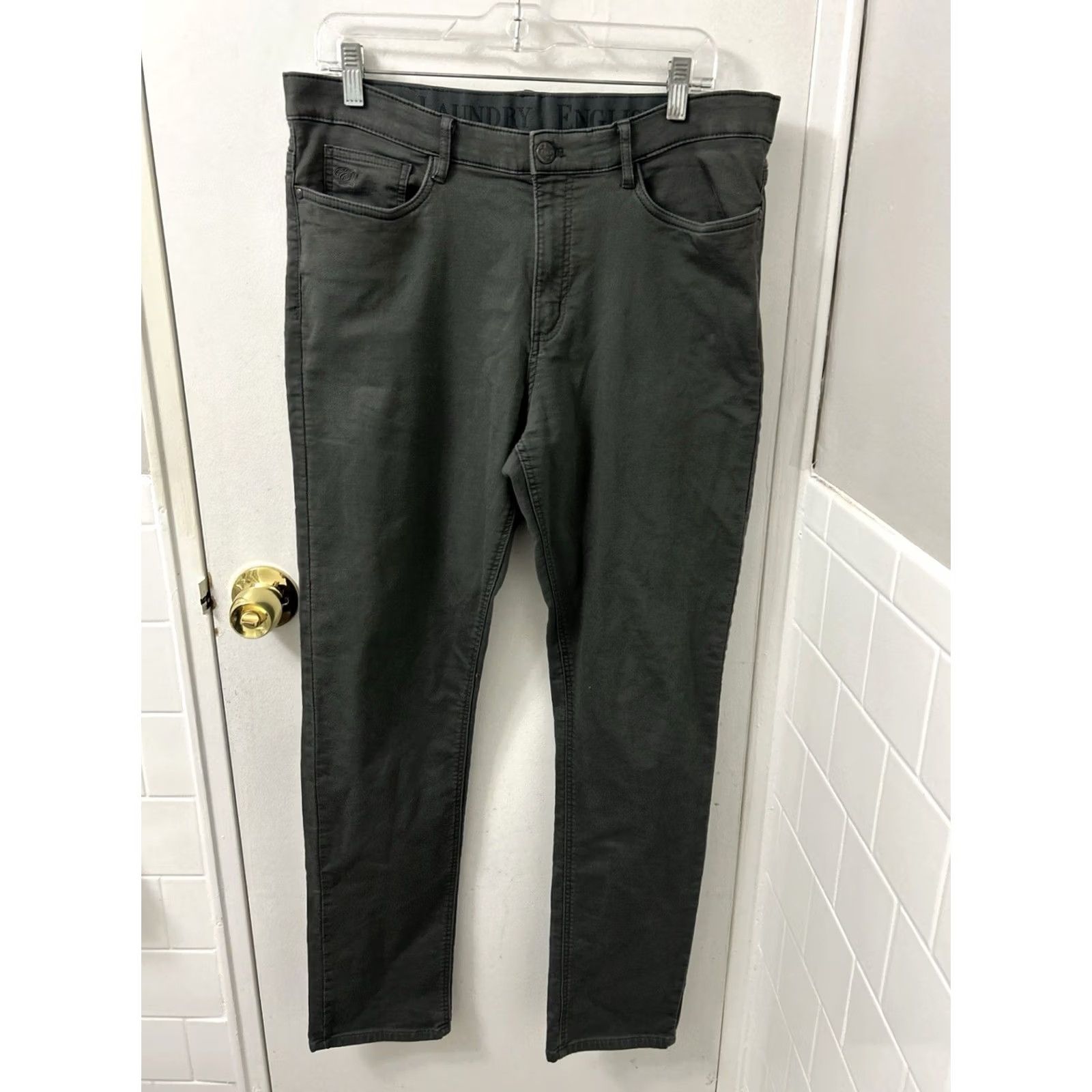 English Laundry English Laundry Pants Mens 34 Gray Chino 34x32 Charcoal Grey Pocket Stretch Size US 34 / EU 50 - 2 Thumbnail