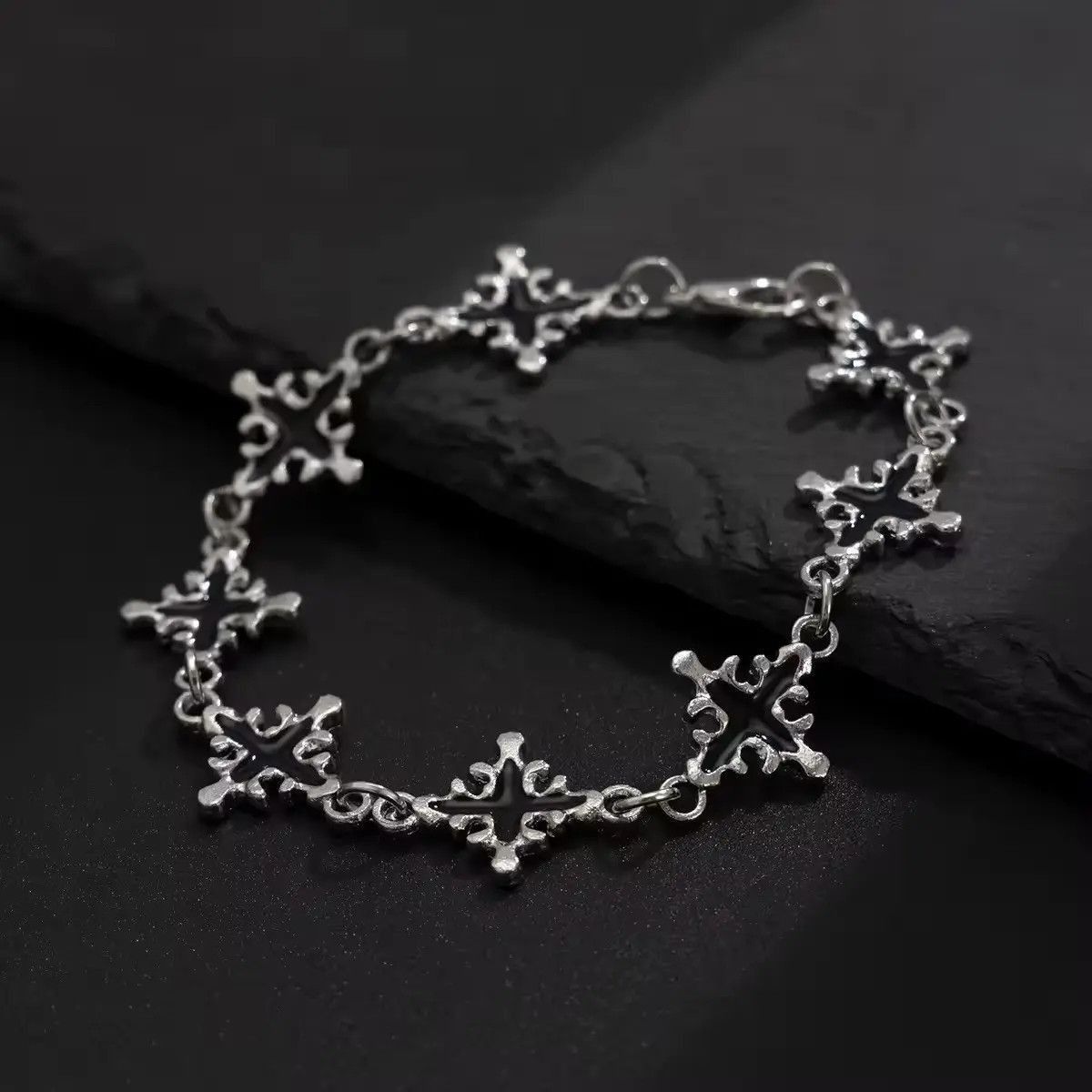 Other Gothic Punk Vintage Cross Charm Bracelet Size ONE SIZE - 3 Thumbnail